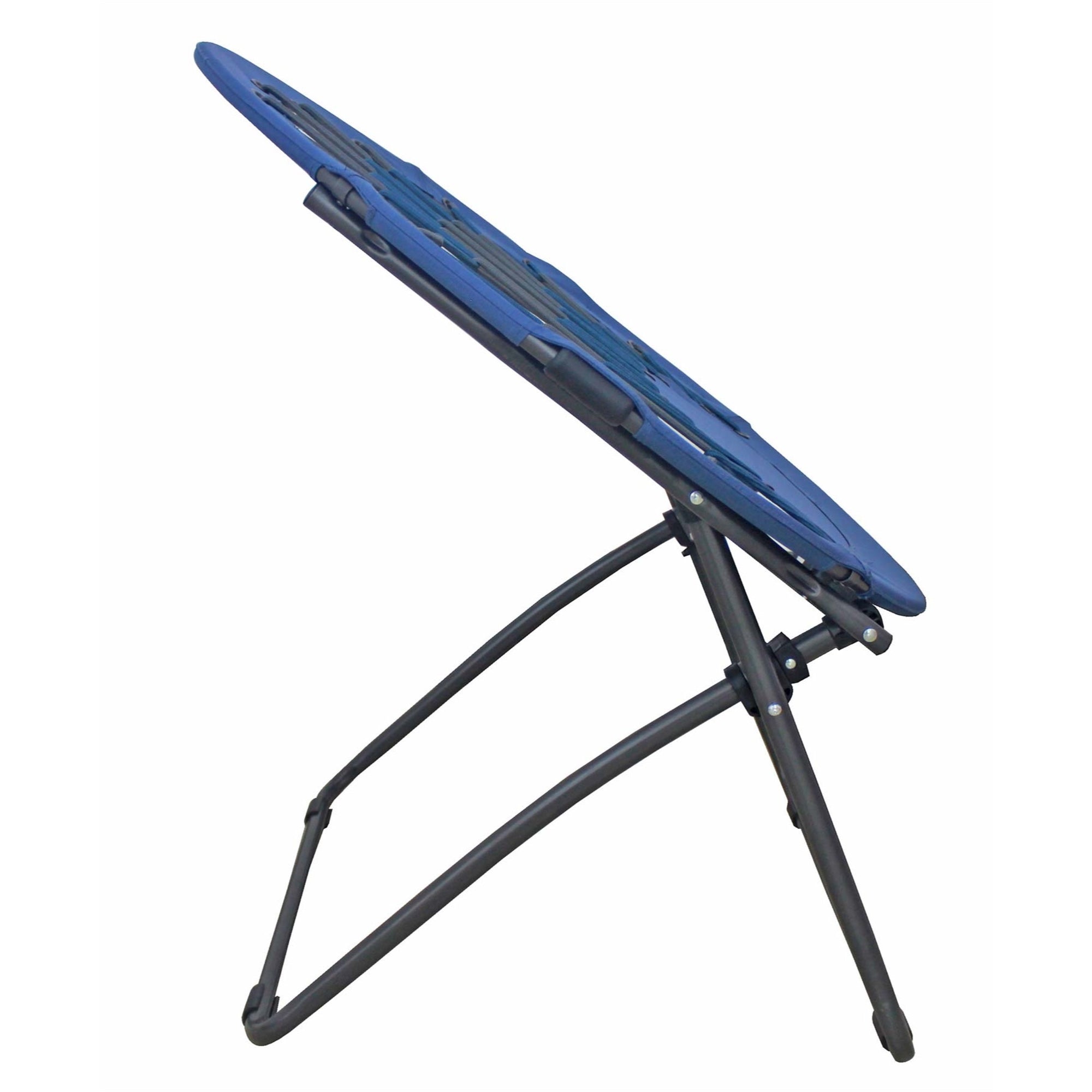 Zenithen Bungee Folding Bouncy Dish/Saucer Chair with Steel Frame, Blue - Pack of 1