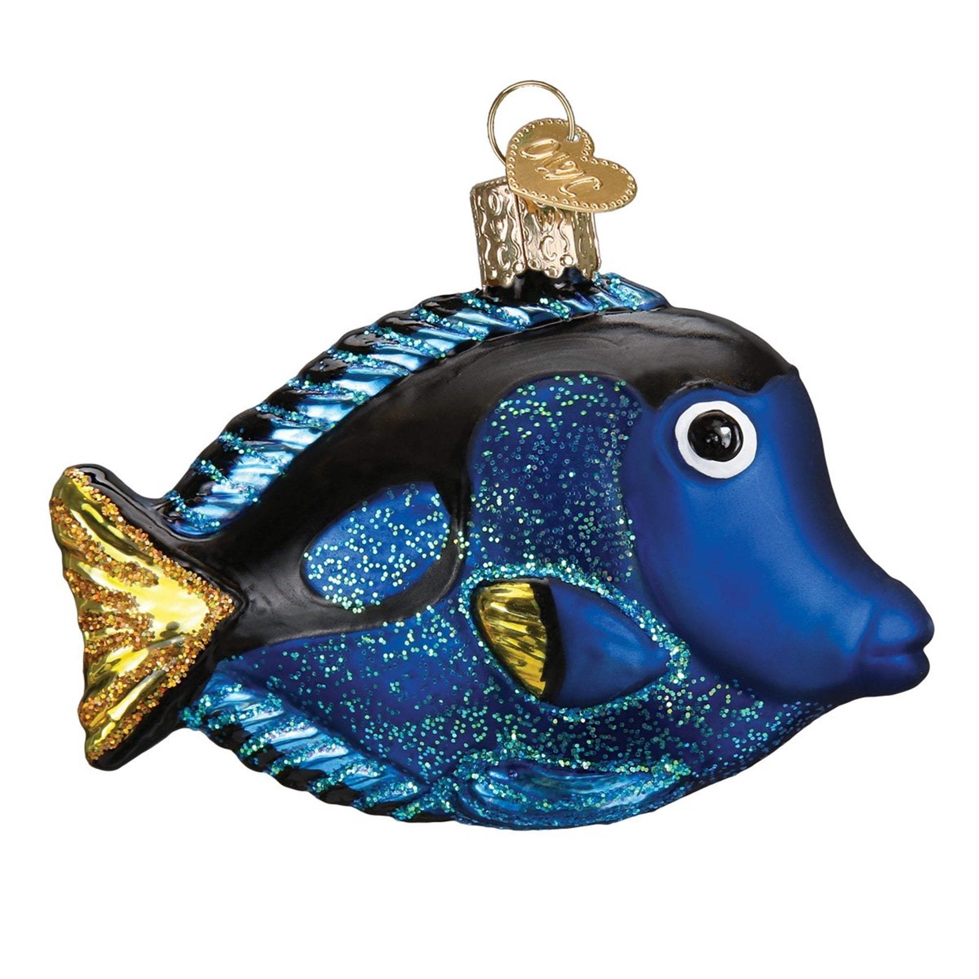 Old World Christmas Blown Glass Christmas Ornament, Pacific Blue Tang