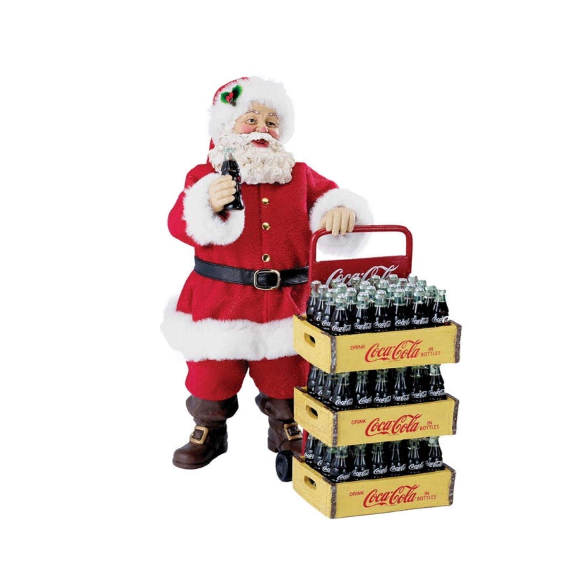 Kurt Adler Coca-Cola Fabriche Santa With Delivery Cart, 10.5"