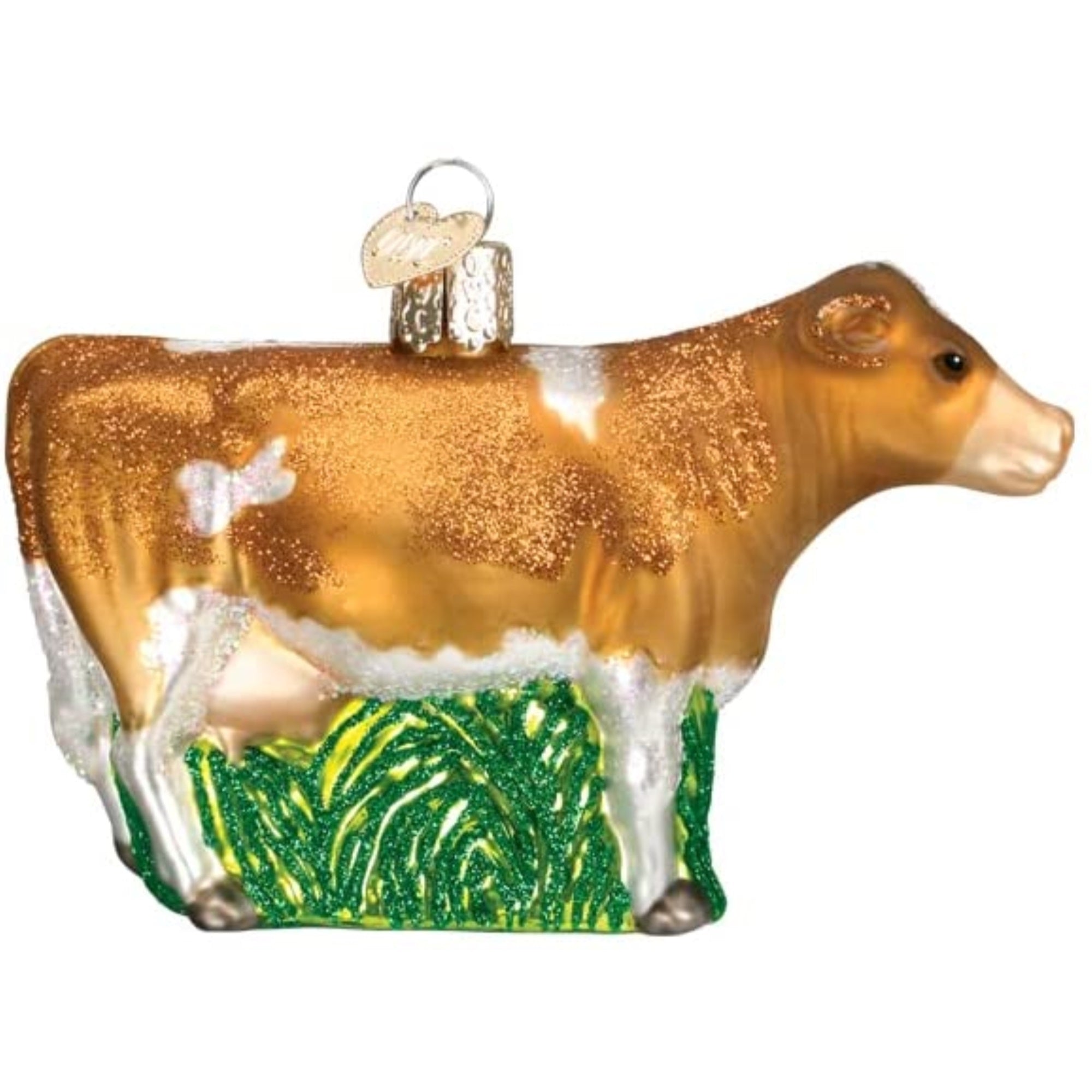 Old World Christmas Blown Glass Christmas Ornament, Brown Dairy Cow