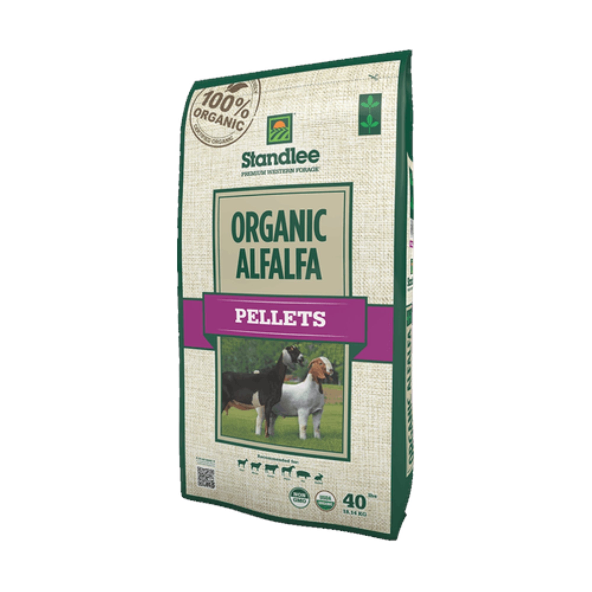 Standlee Organic Alfalfa Pellets Farm/Pet Animal Food, 40 LB