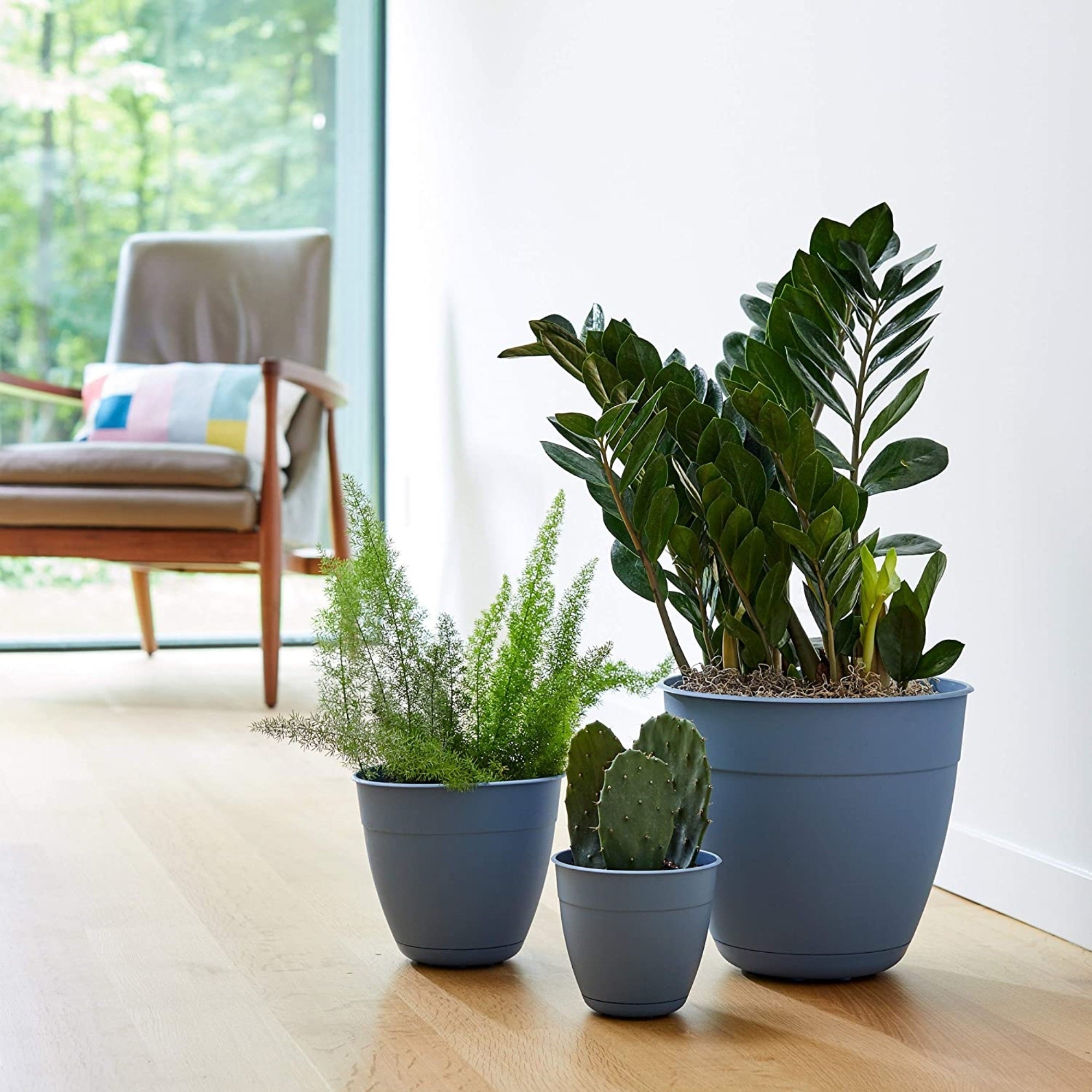 Bloem Dayton Recycled Ocean Plastic Planter With Attached Saucer