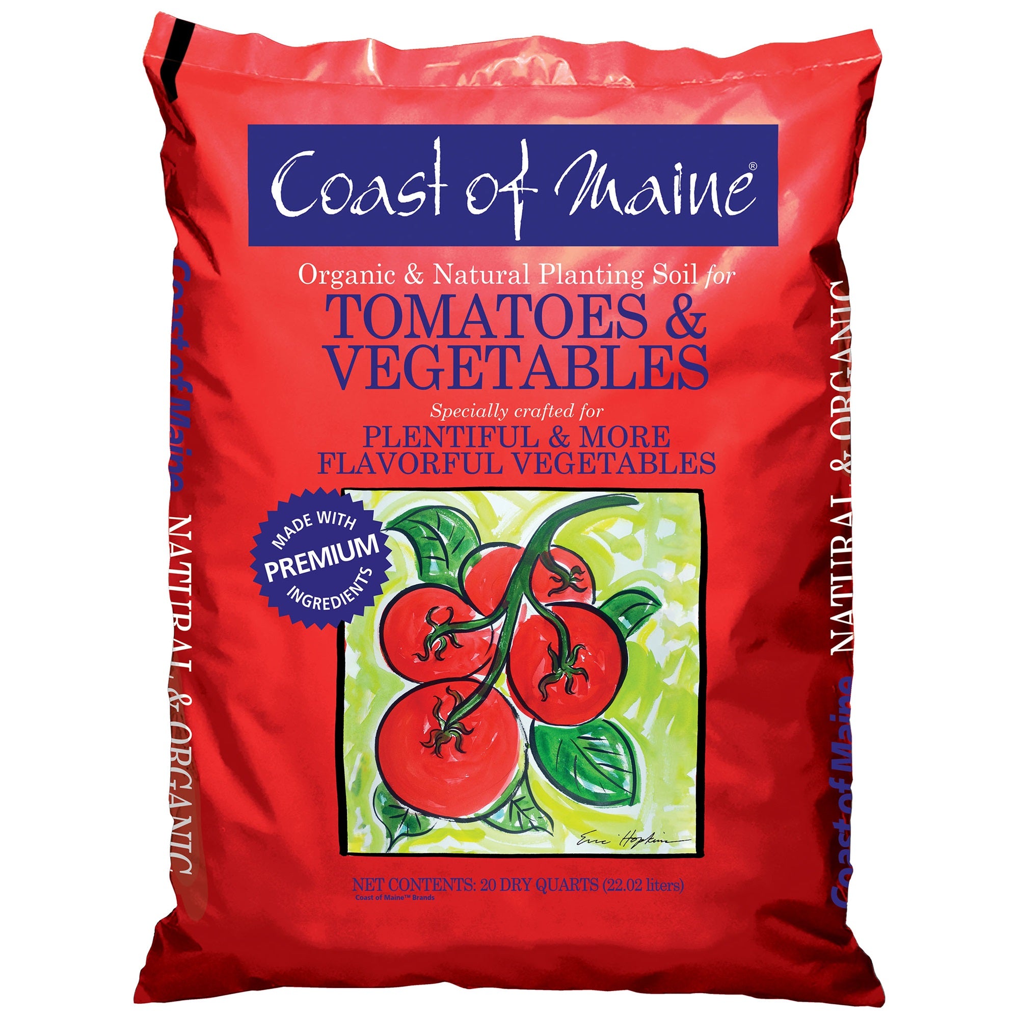 Coast of Maine Organic & Natural Planting Soil for Tomatoes & Vegetables, 20 QT