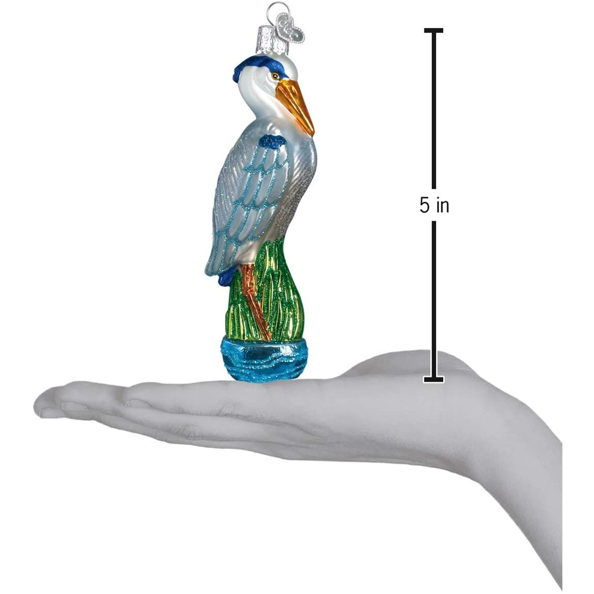 Old World Christmas Blown Glass Christmas Ornament, Great Blue Heron