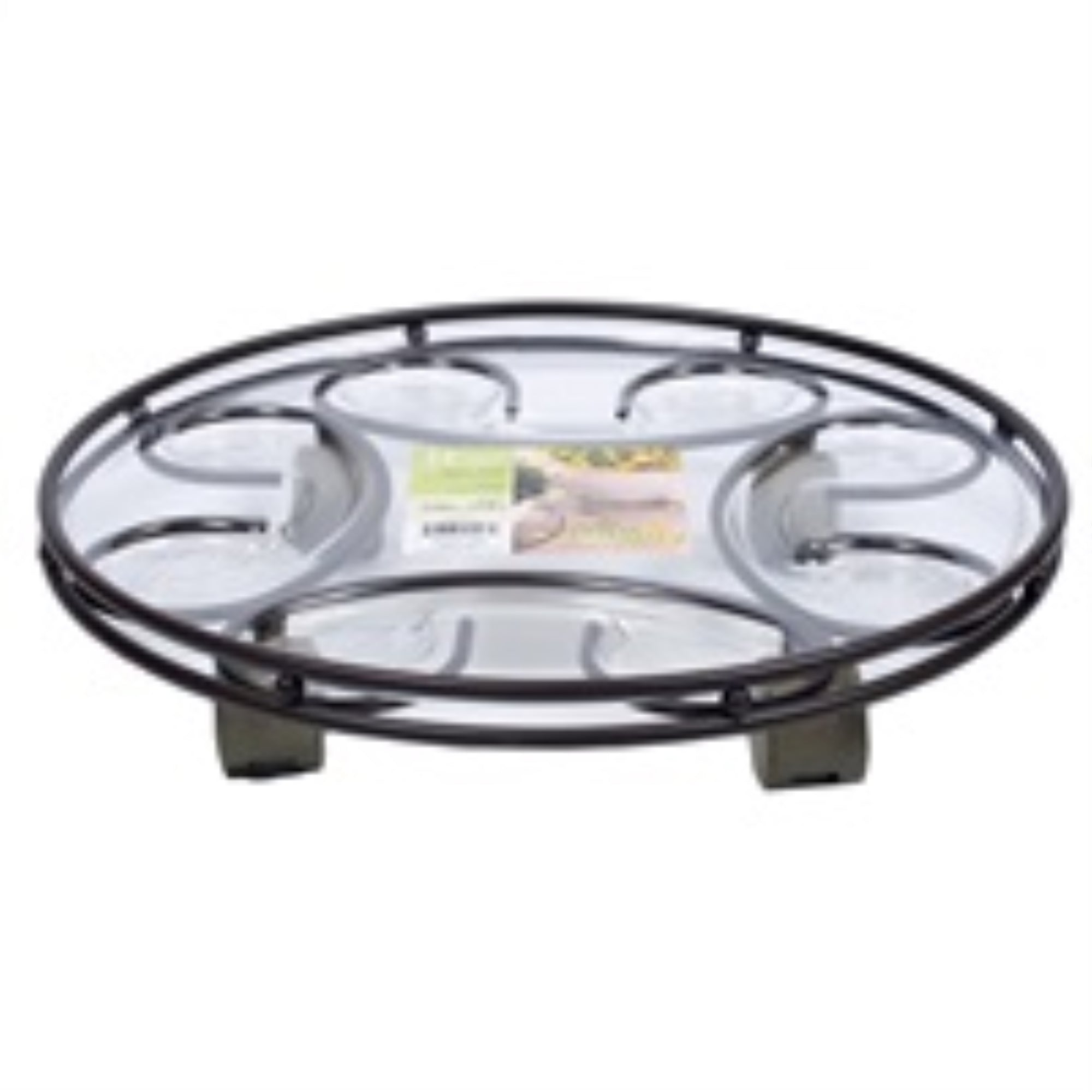 Plastec Saucer Caddy Deluxe, Rust Finish, 14in Diameter