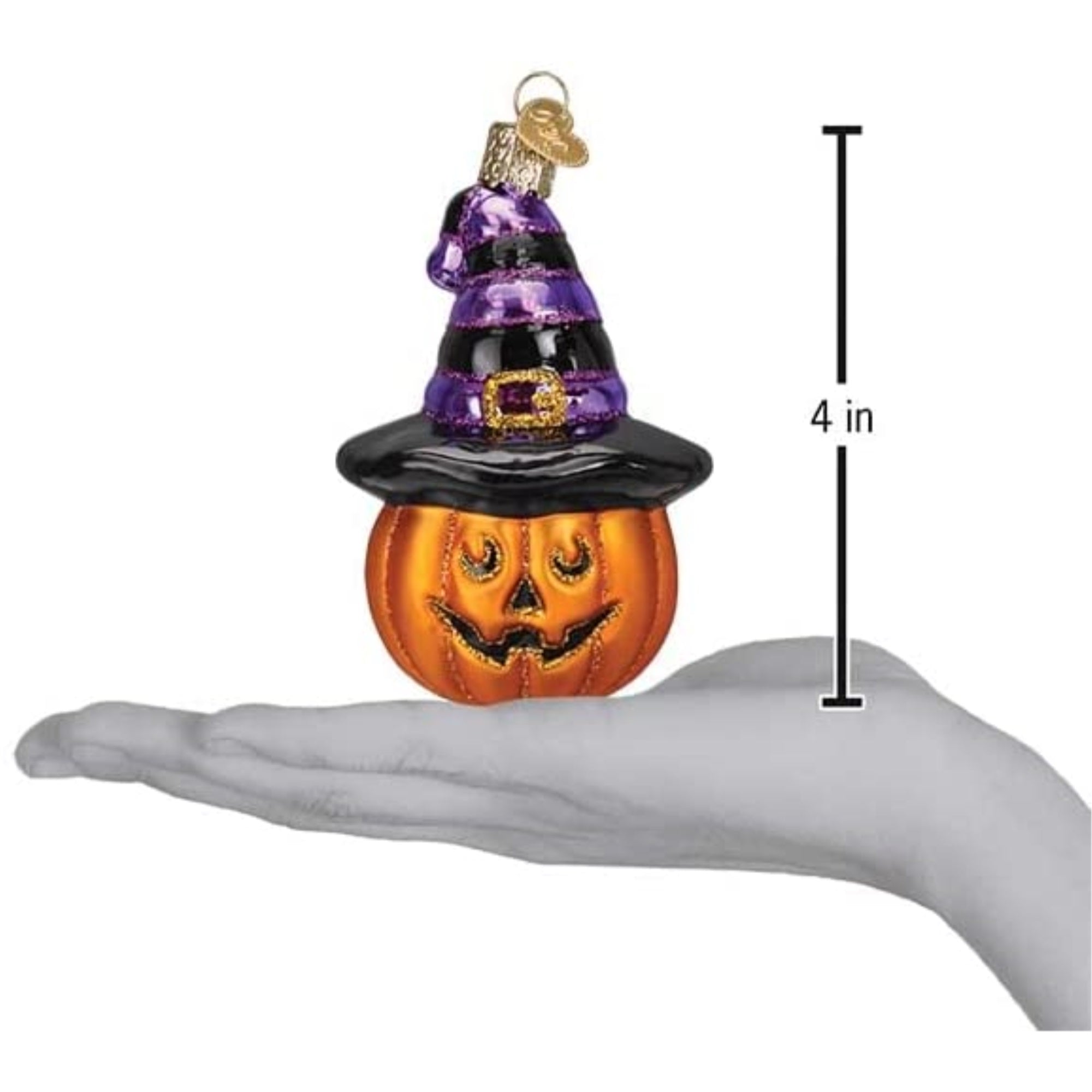Old World Christmas Witch Pumpkin Glass Blown Ornament, Christmas Tree