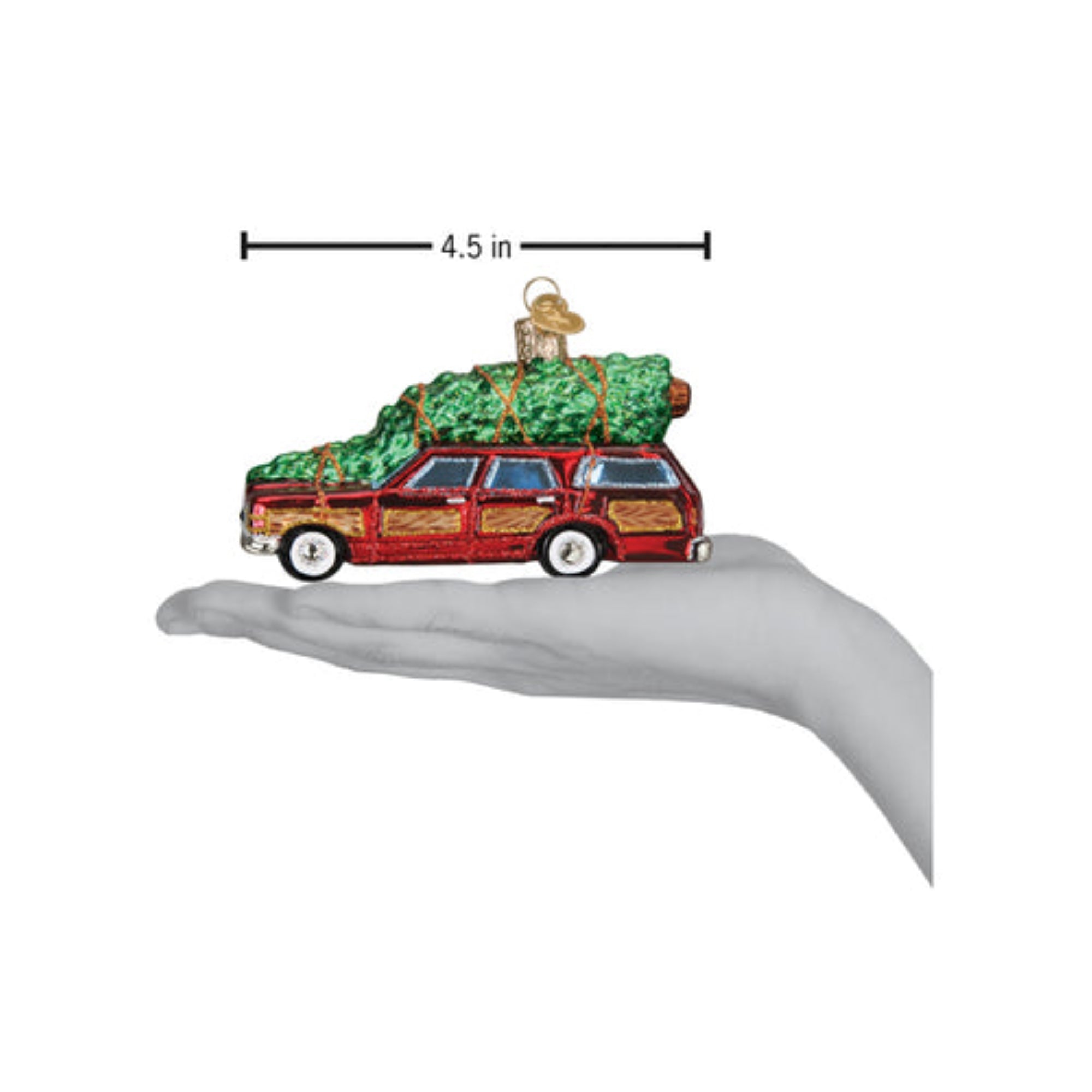 Old World Christmas Station Wagon With Tree Blown Glass Holiday Ornament For Tree