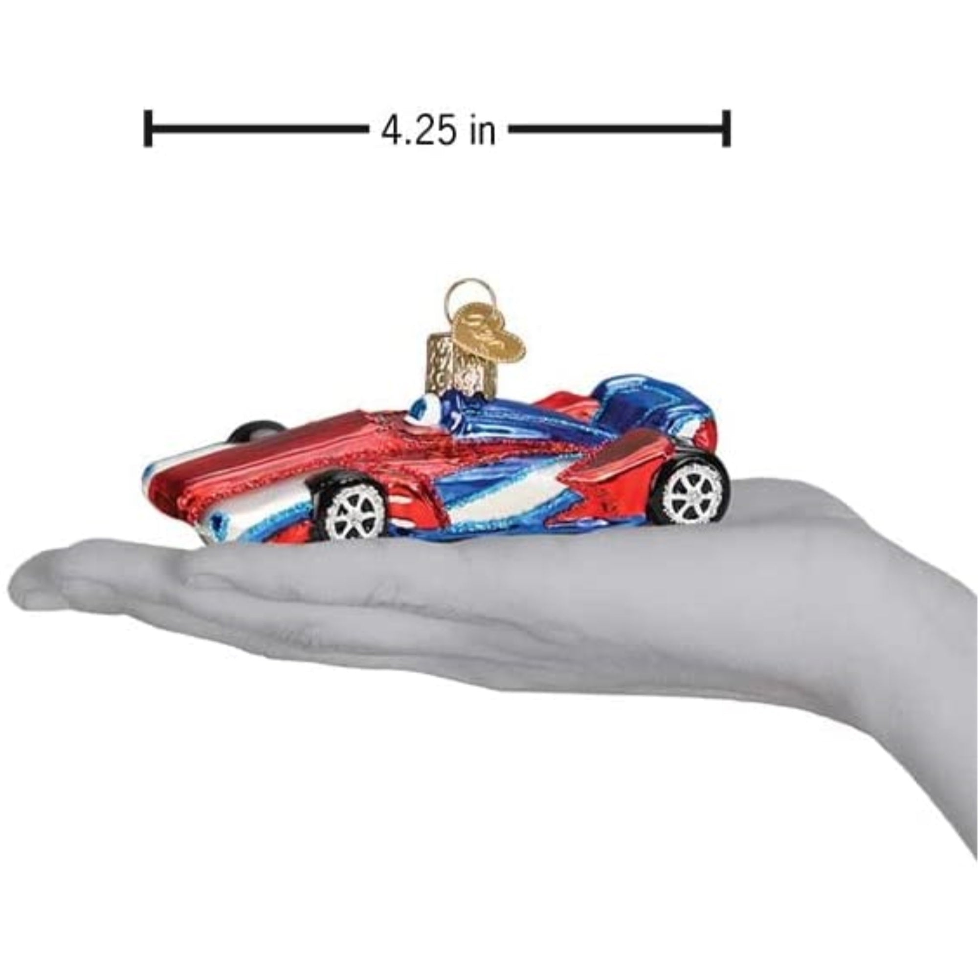 Old World Christmas Glass Blown Tree Ornament, Racing Car