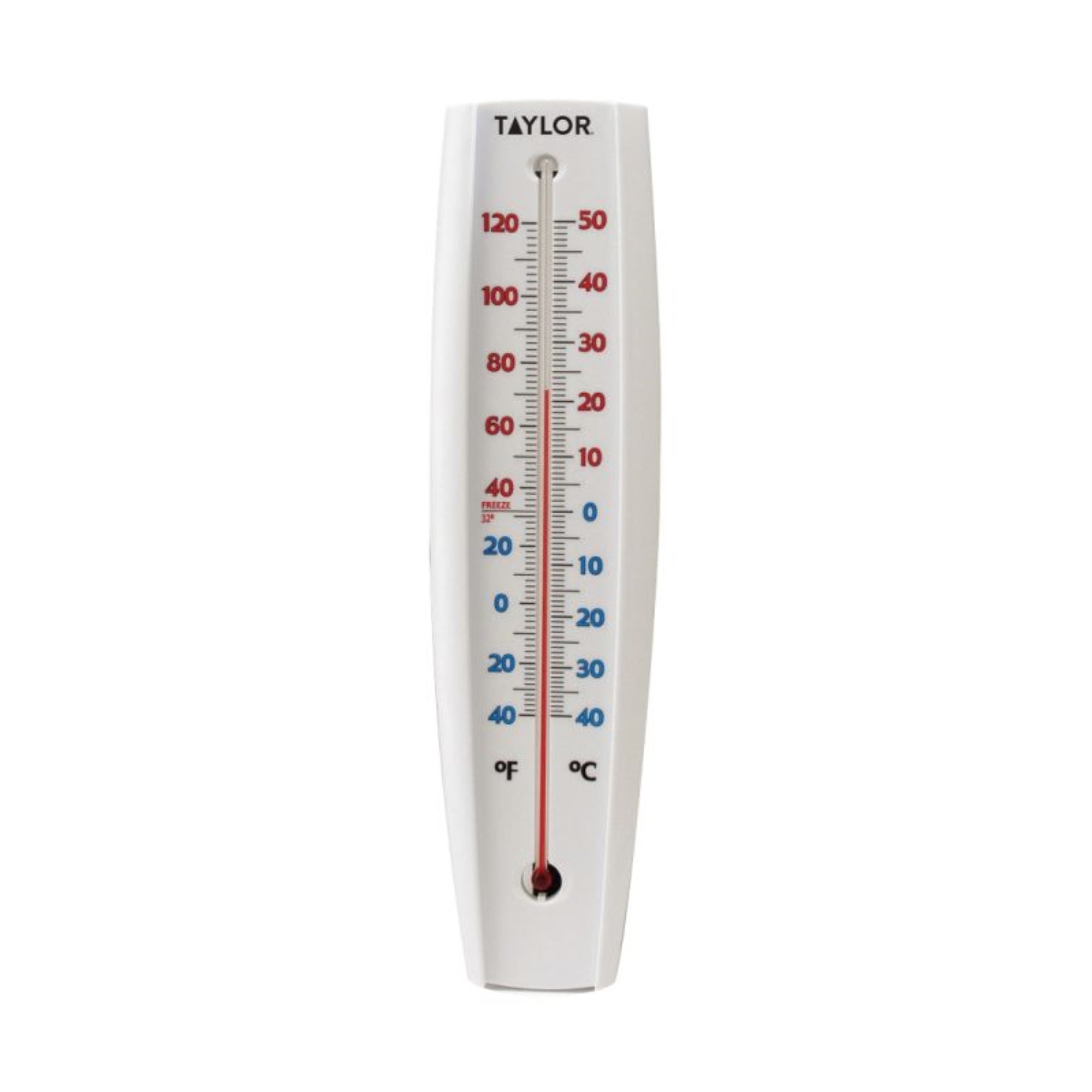 Taylor Outdoor Jumbo Tube Wall Thermometer, White 14.5"