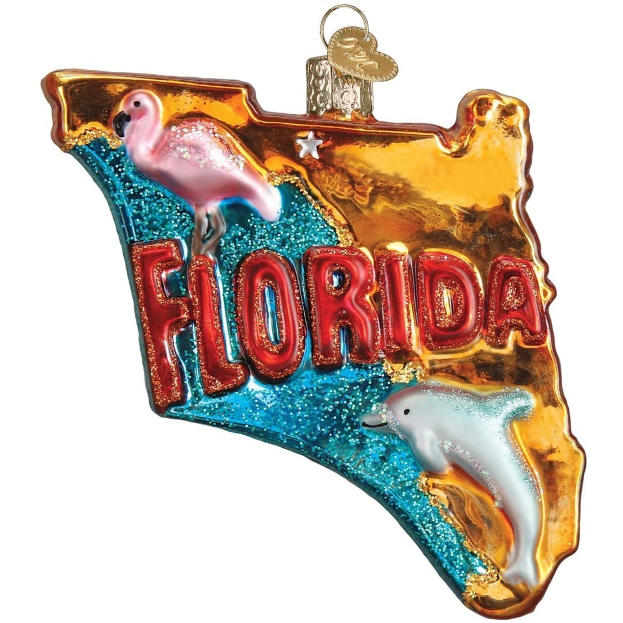 Old World Christmas Blown Glass Christmas Ornament, State of Florida