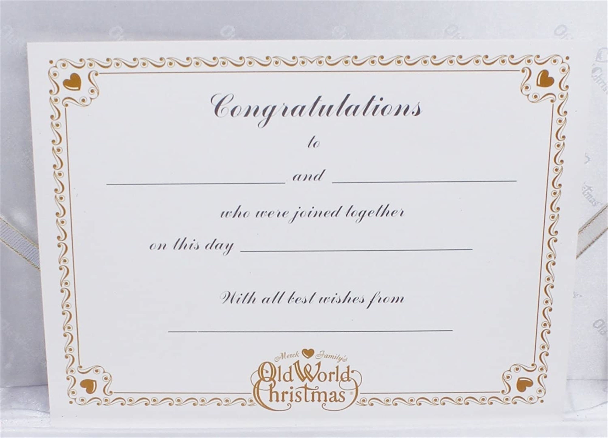 Old World Christmas Wedding Collection Ornament Box Set