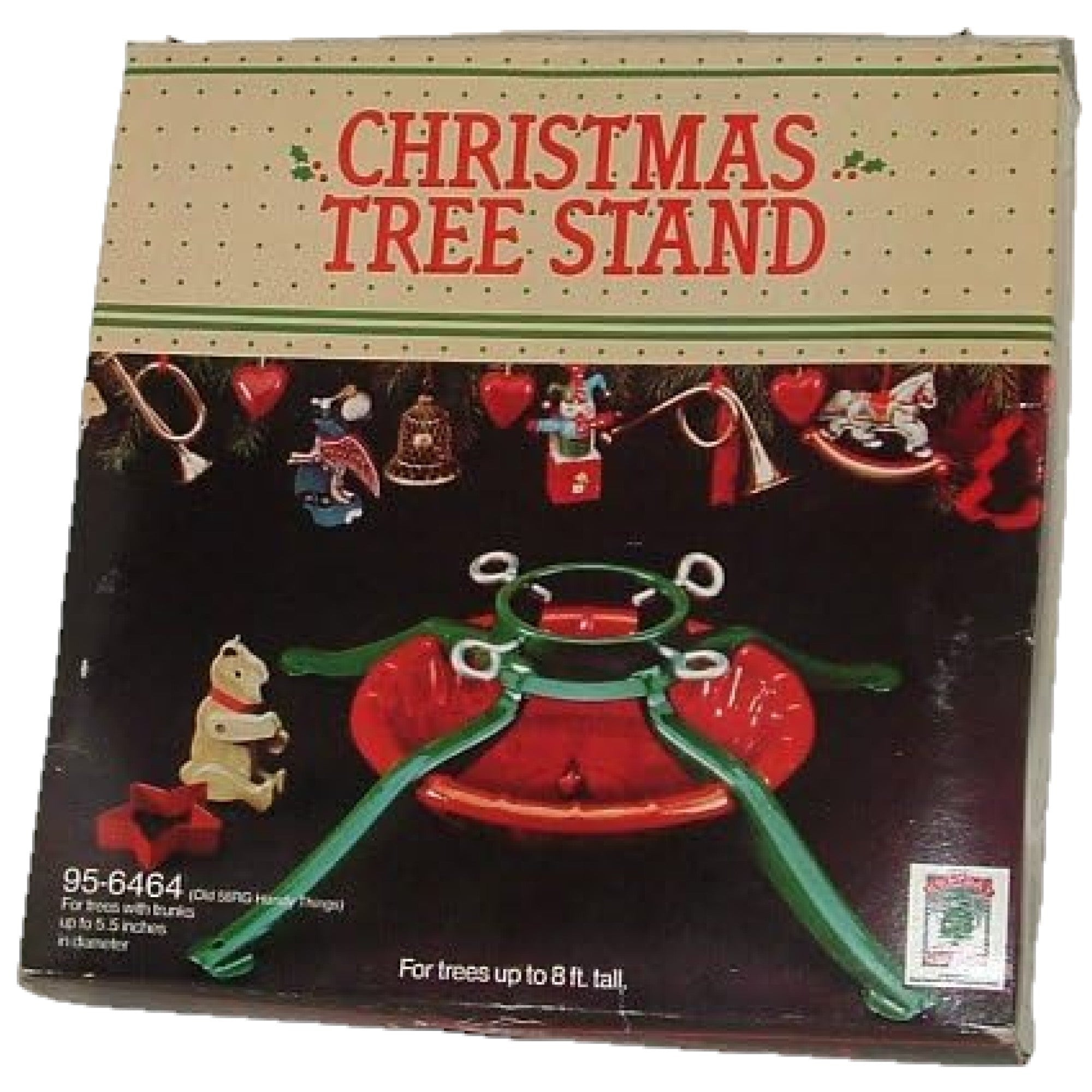 Jack Post Steel 4 Legged Christmas Tree Stand, Red and Green, 27" Base