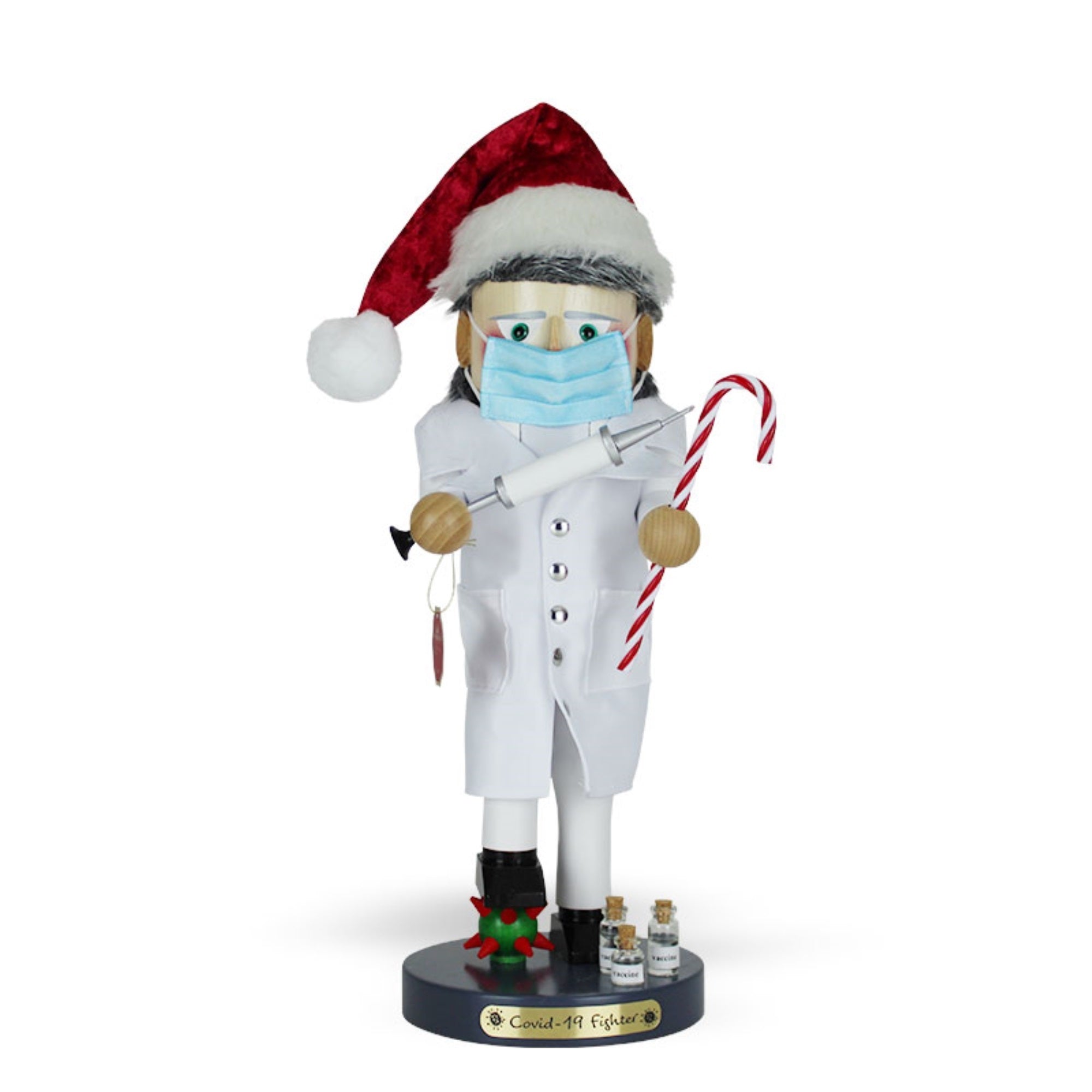 Steinbach Big Nutcracker Collect. Christmas Covid-19 Fighter, 16.5" Tall