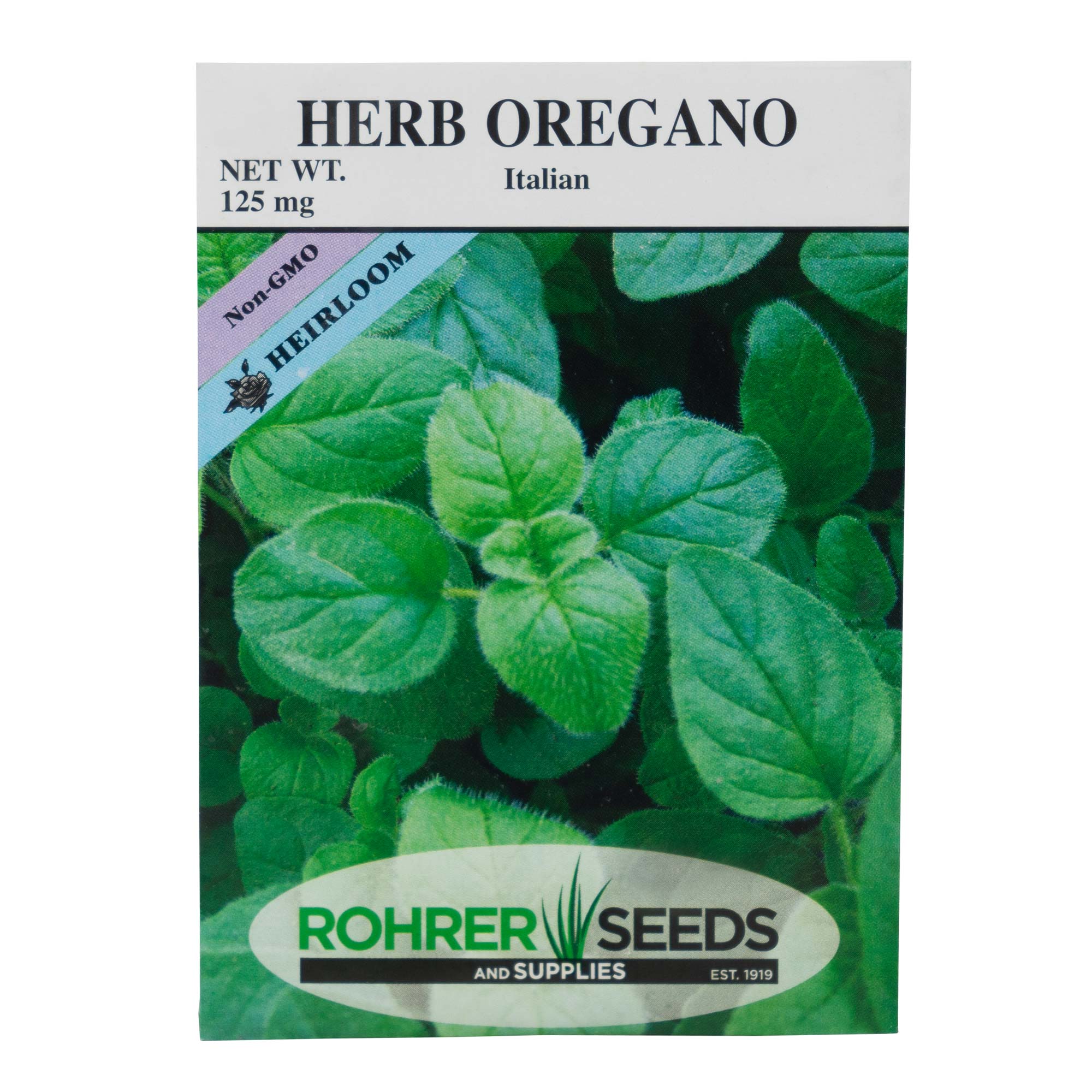Rohrer's Seed Non-GMO Heirloom Oregano Italian Seed, 125 Mg Packet