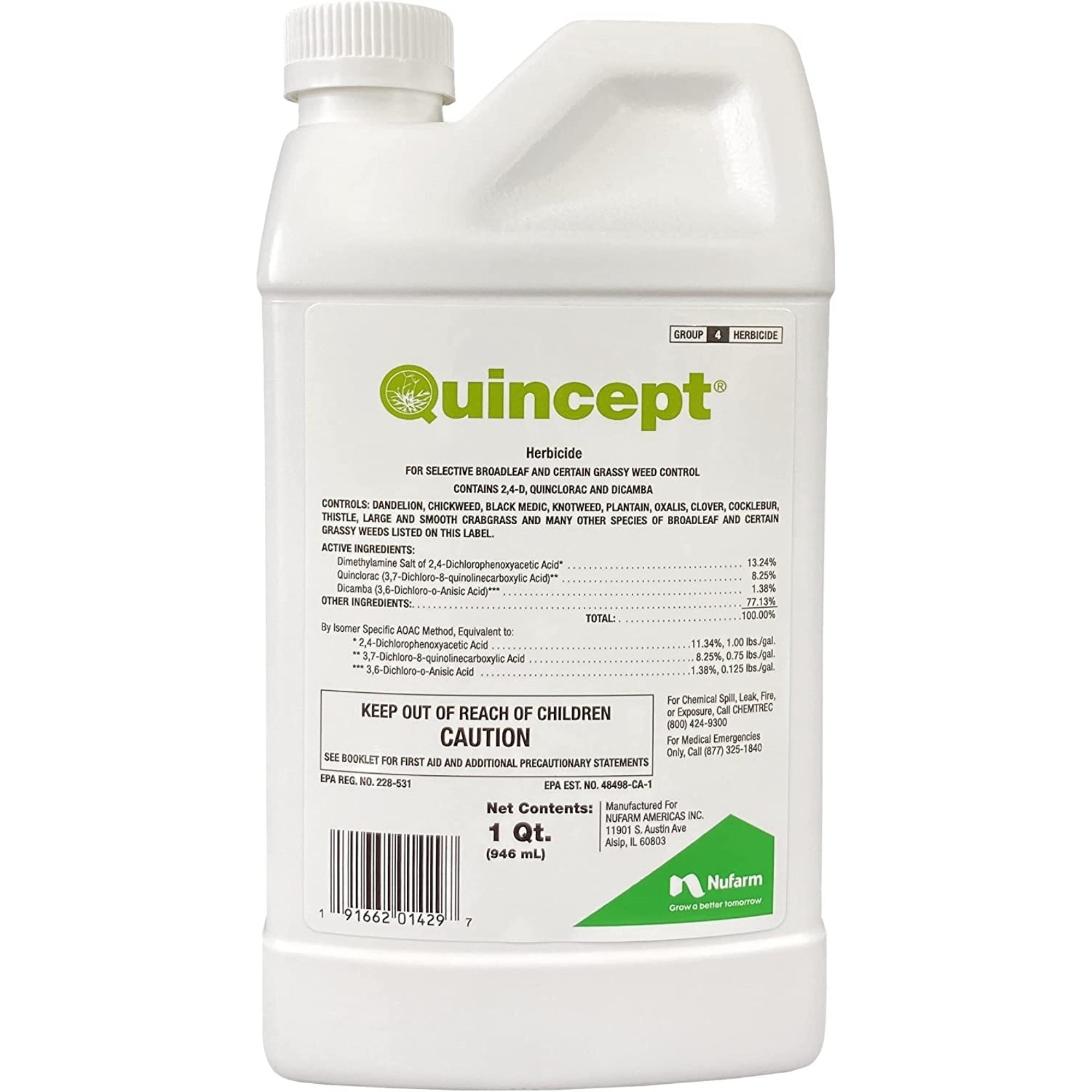Nufarm Quincept Selective Garden/Lawn Post-Emergent Herbicide, 32 Ounces