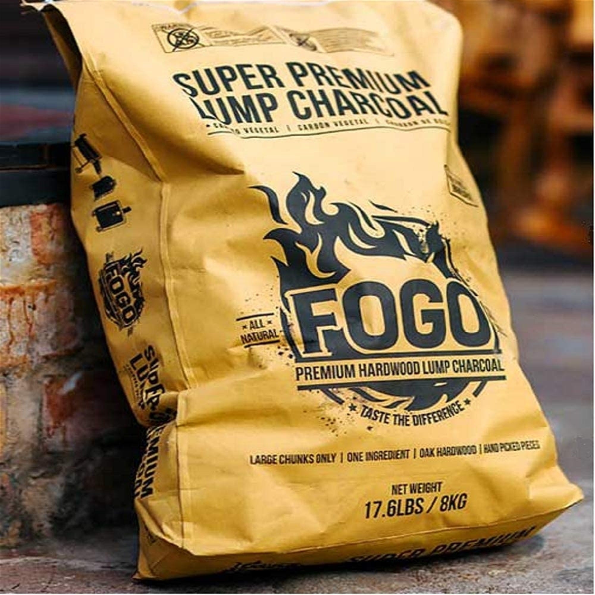 Fogo Super Premium Oak Restaurant All-Natural Hardwood Lump Charcoal for Grilling and Smoking, 17.6 Pounds