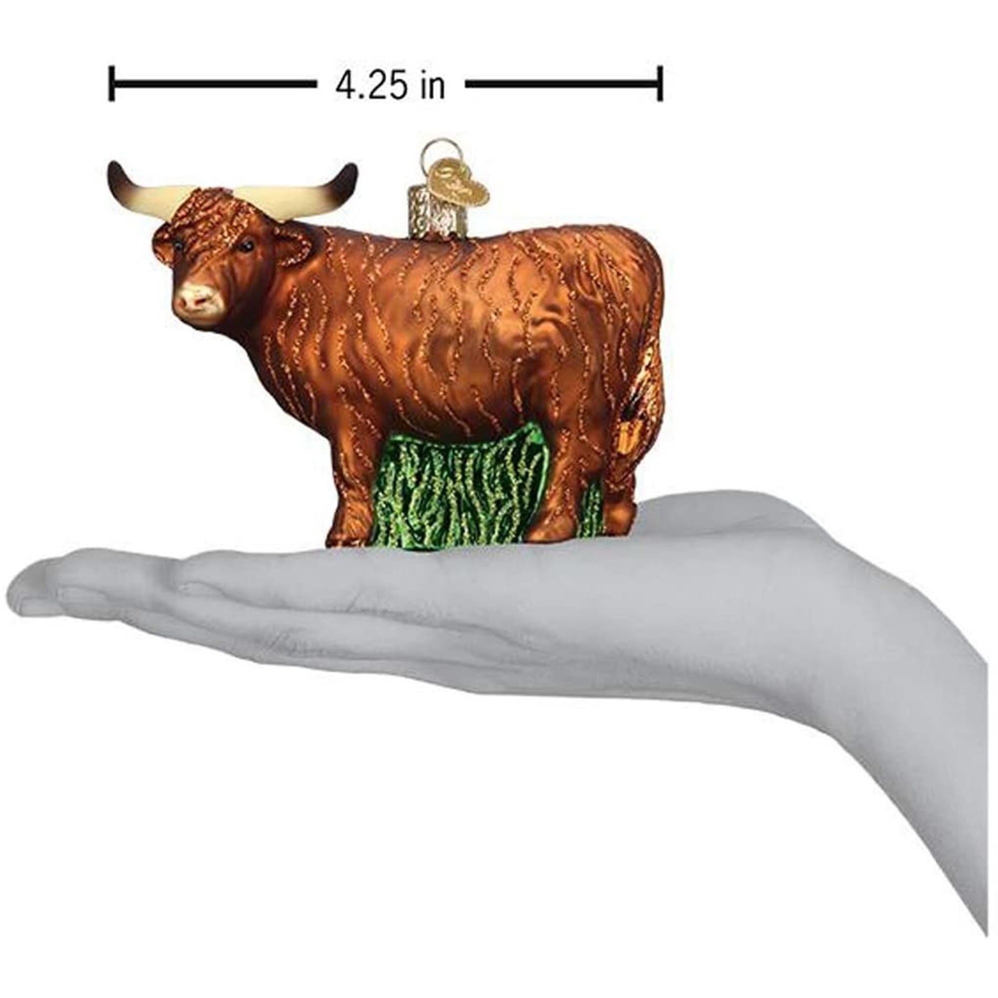 Old World Christmas Glass Blown Highland Cow Ornament