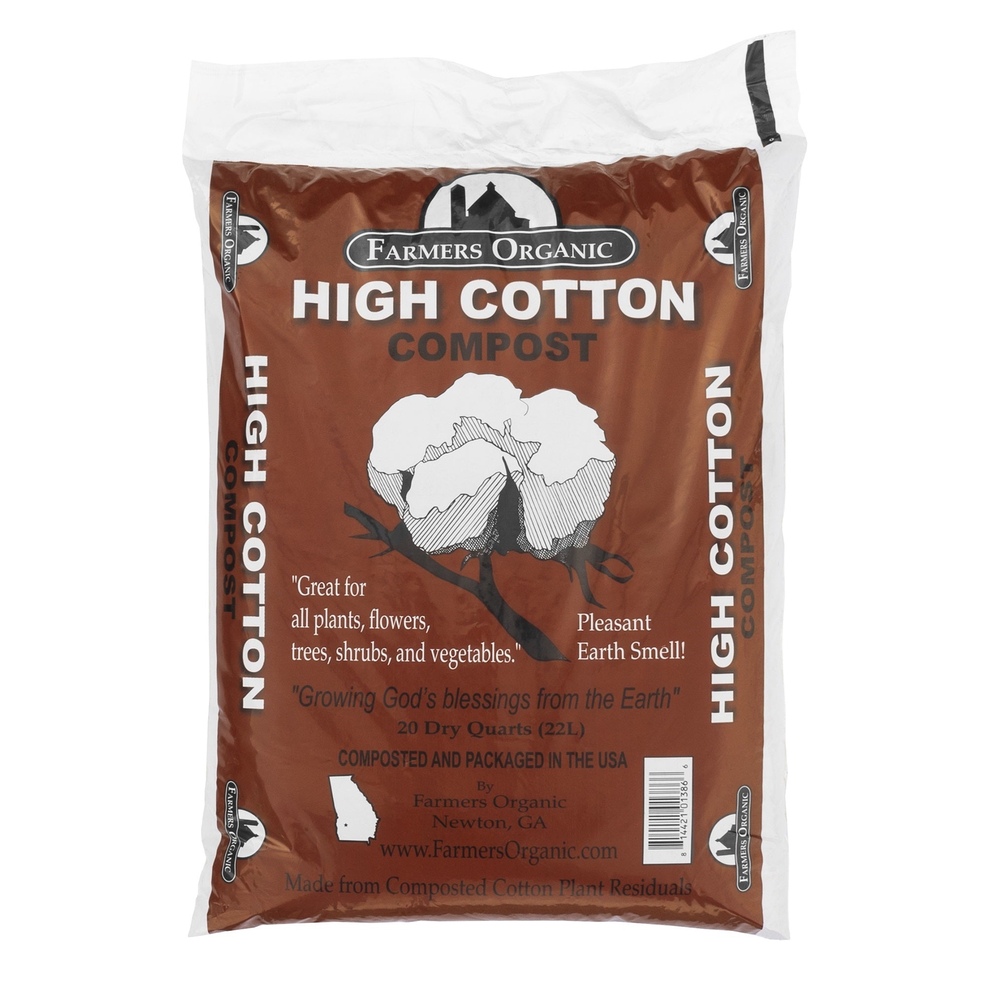 Farmers Organic High Cotton Compost, 20 Quart Bag