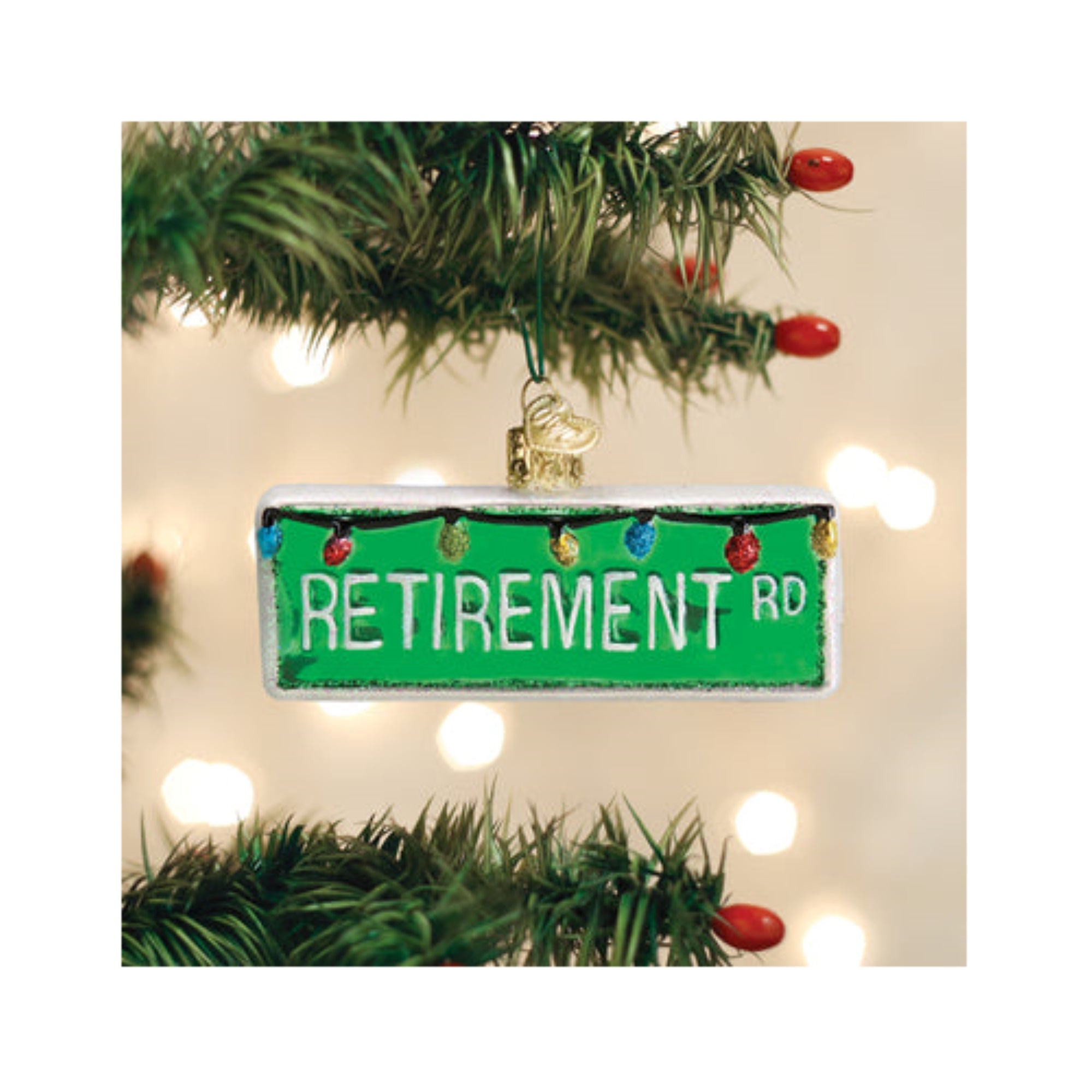 Old World Christmas Happy Retirement Blown Glass Holiday Ornament For Tree