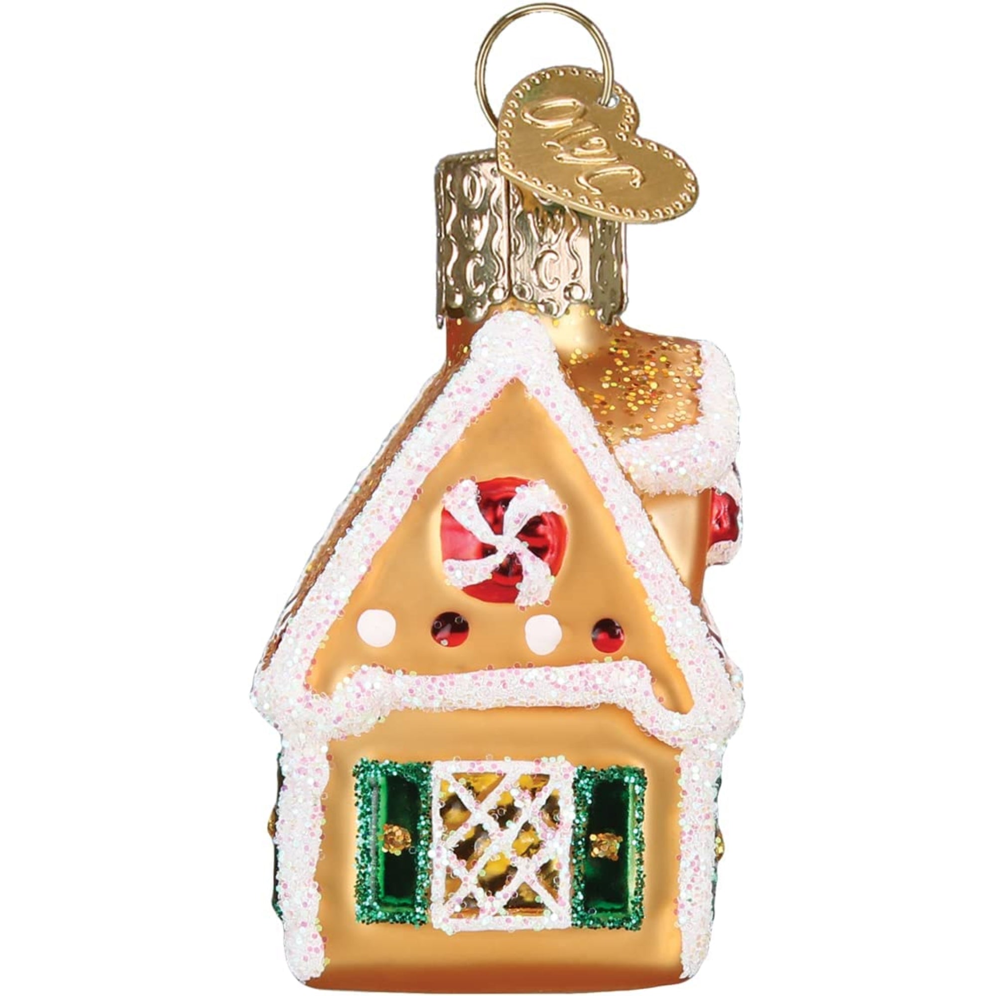 Old World Christmas Mini Glass Blown Gingerbread House, 2.25"