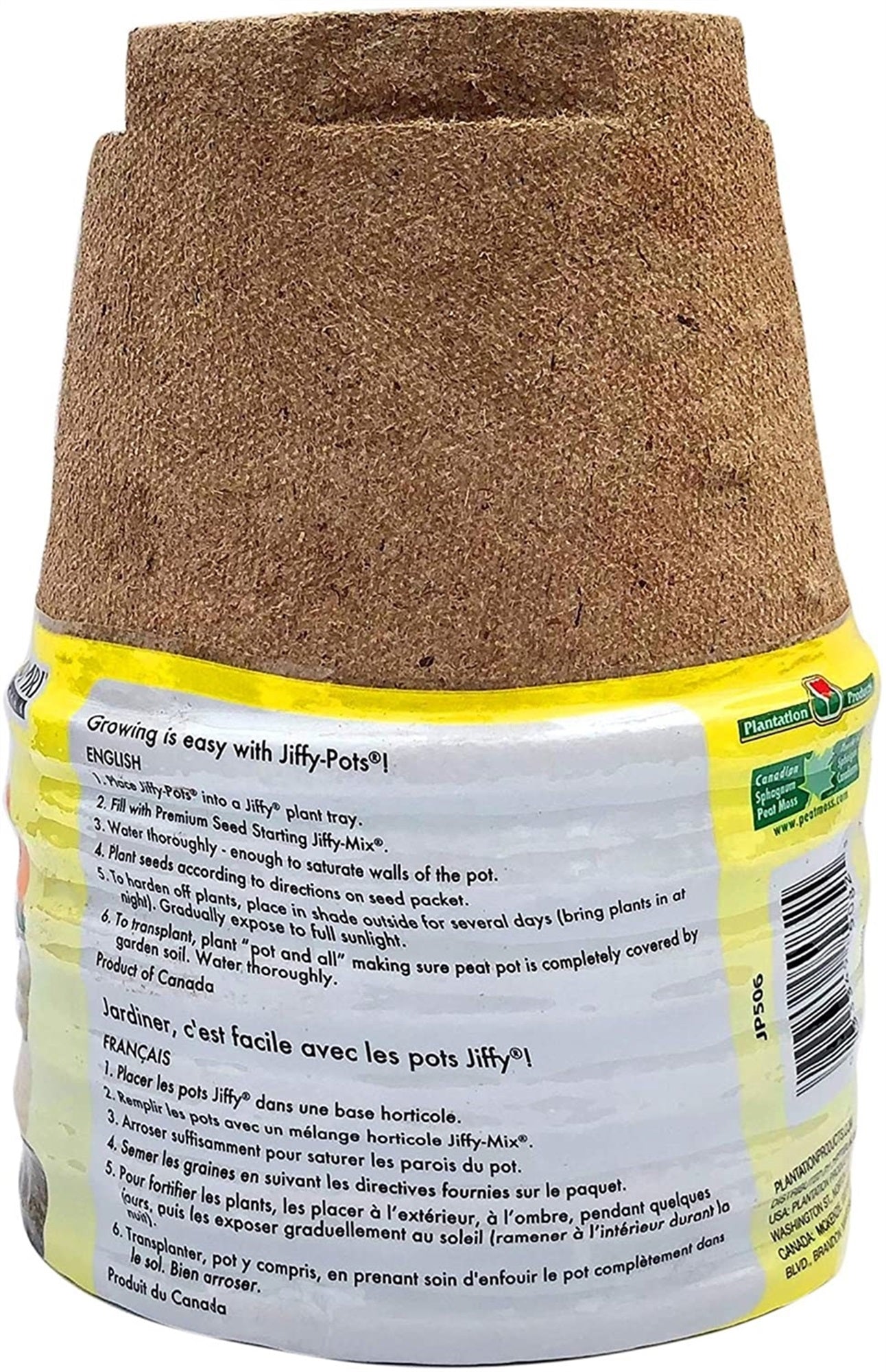 Jiffy Seed Starting Growing Plant Pots, 5in Round - 6 pack