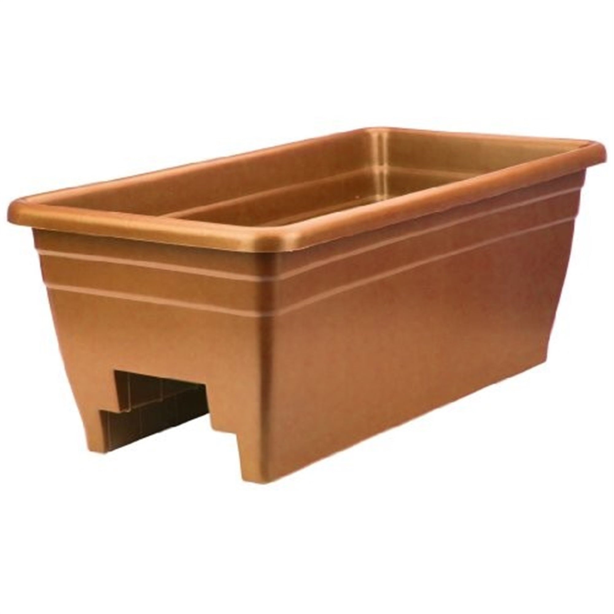 The HC Companies Rail Planter Plastic ,Terra Cotta Colored, 24"