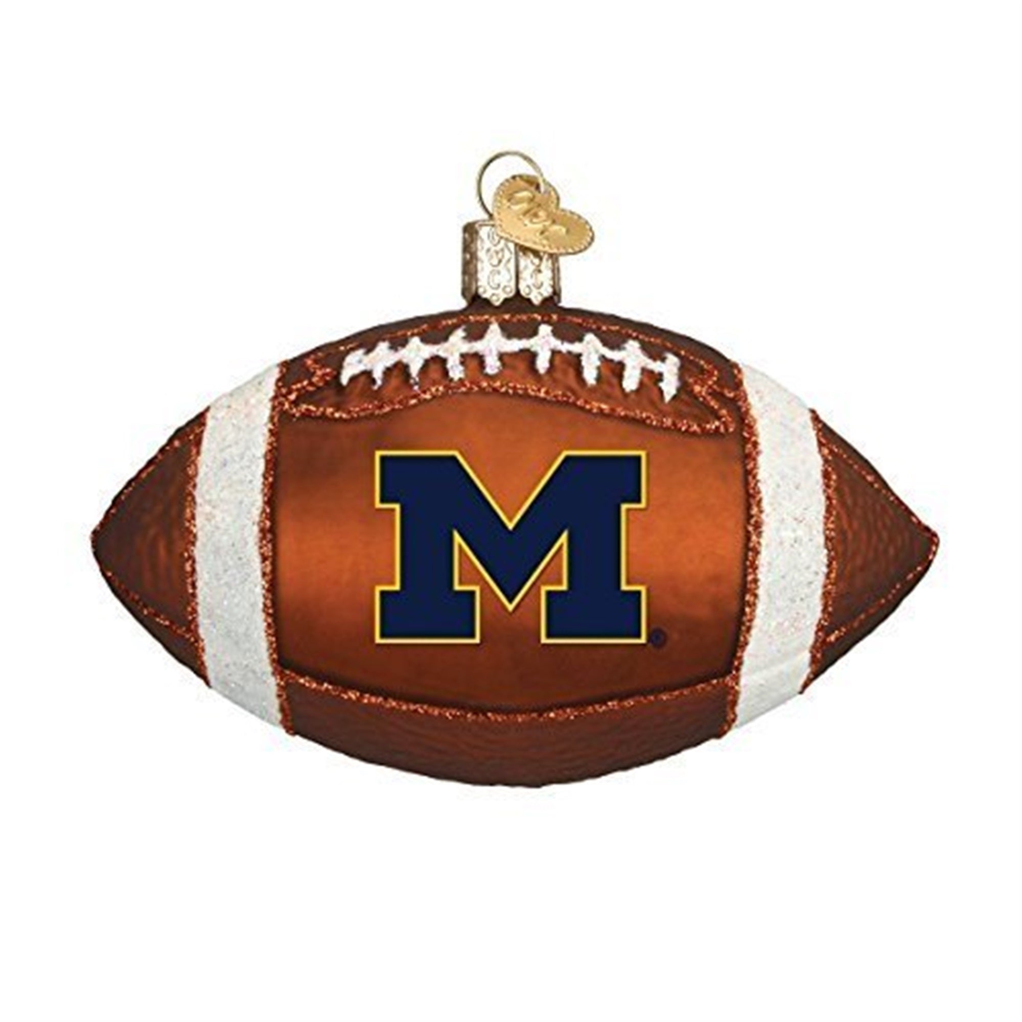 Old World Christmas University of Michigan Football Glass Blown Ornament