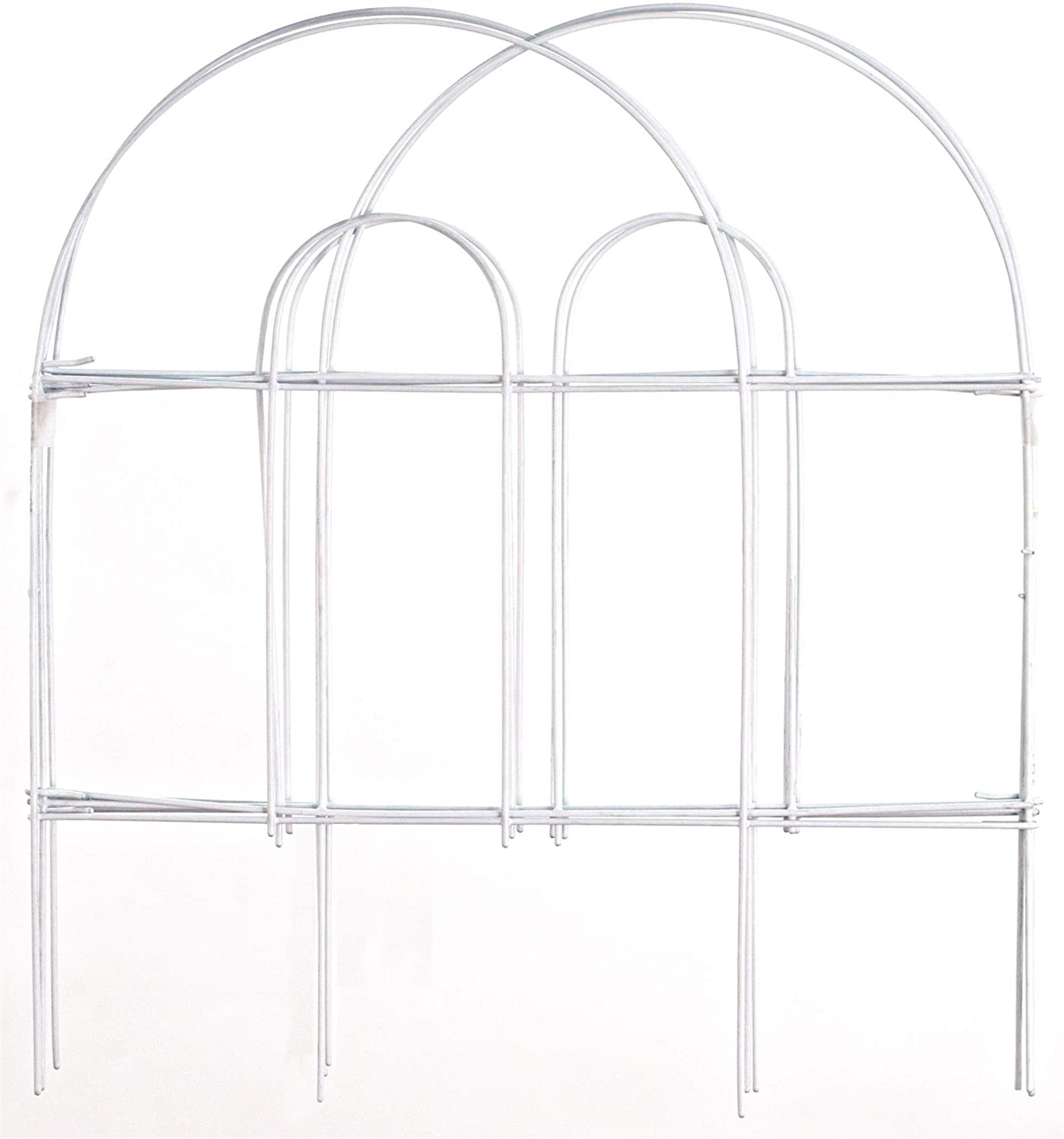 Origin Point Metal Garden Border Round Folding Fence, White, 18-Inch x 8-Feet