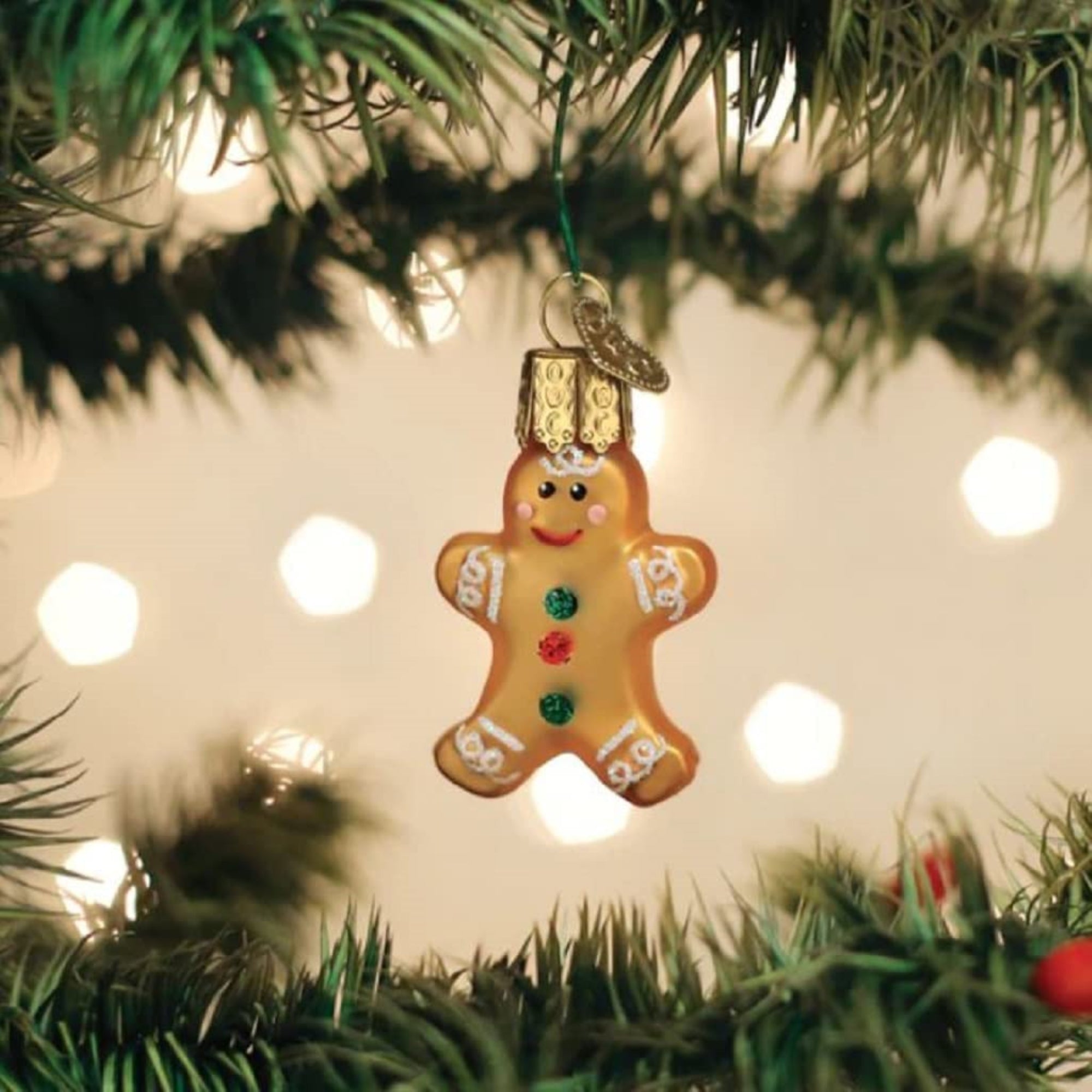 Old World Christmas Mini Glass Blown Gingerbread Man Ornament, 2"