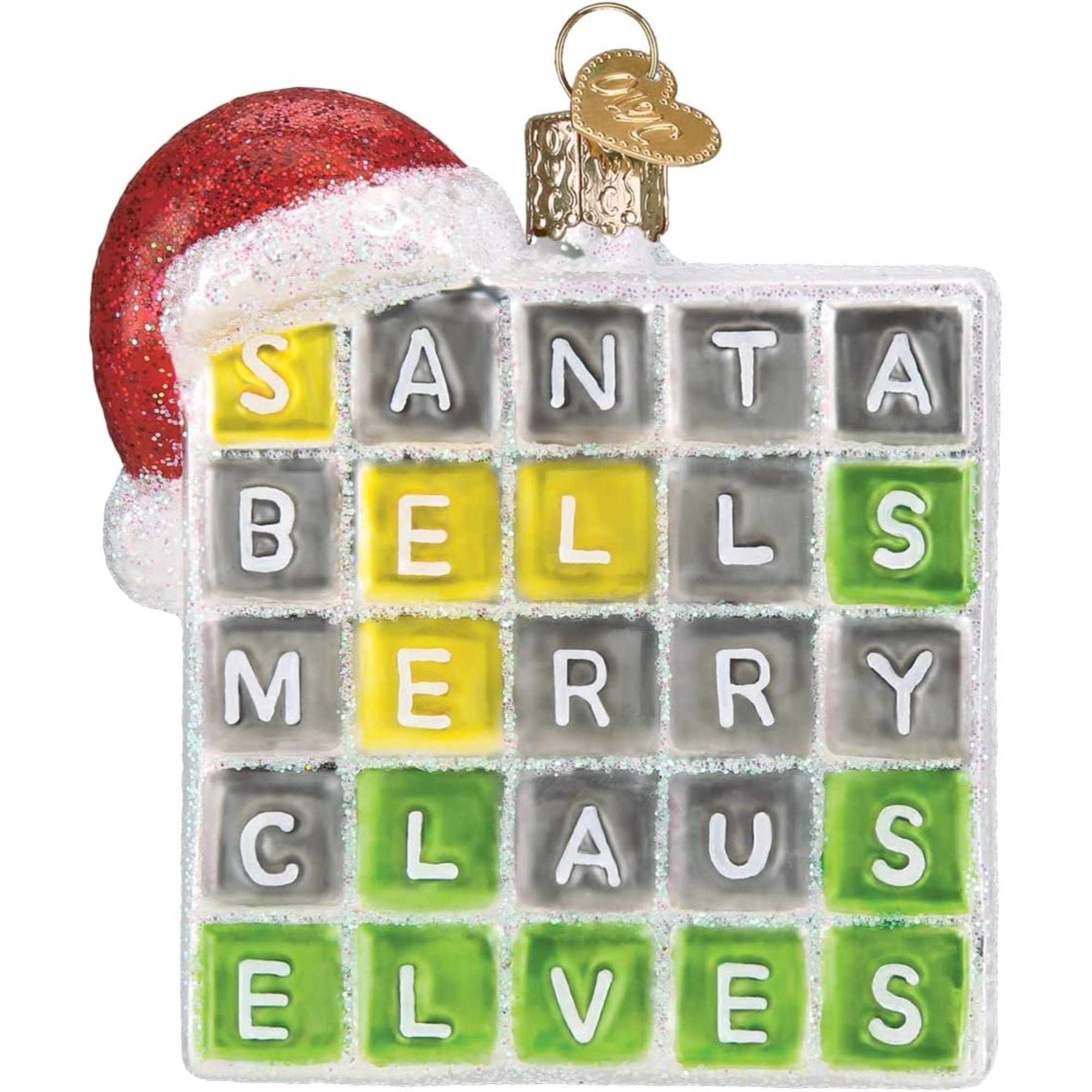 Old World Christmas Blown Glass Christmas Ornaments, Merry Words