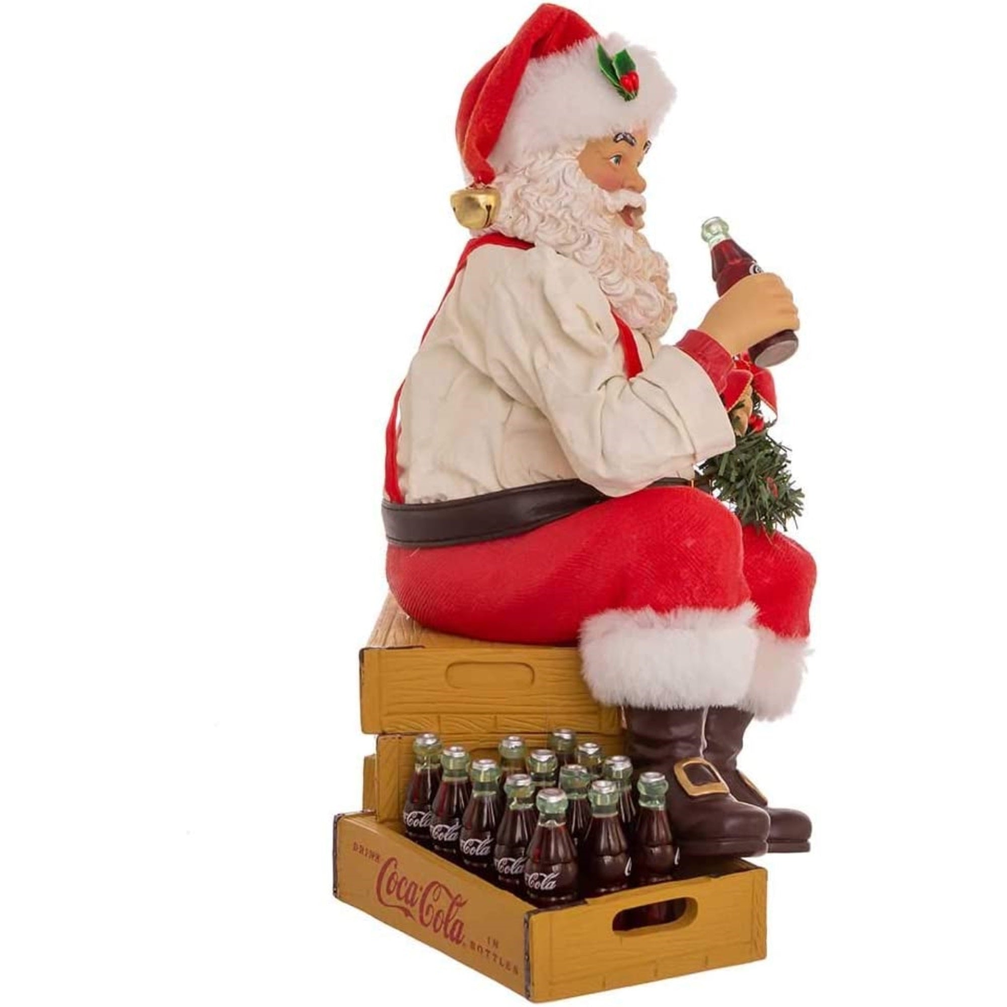 Kurt Adler Fabriché Collection, Coca-Cola Santa Sitting on Crates, 9"