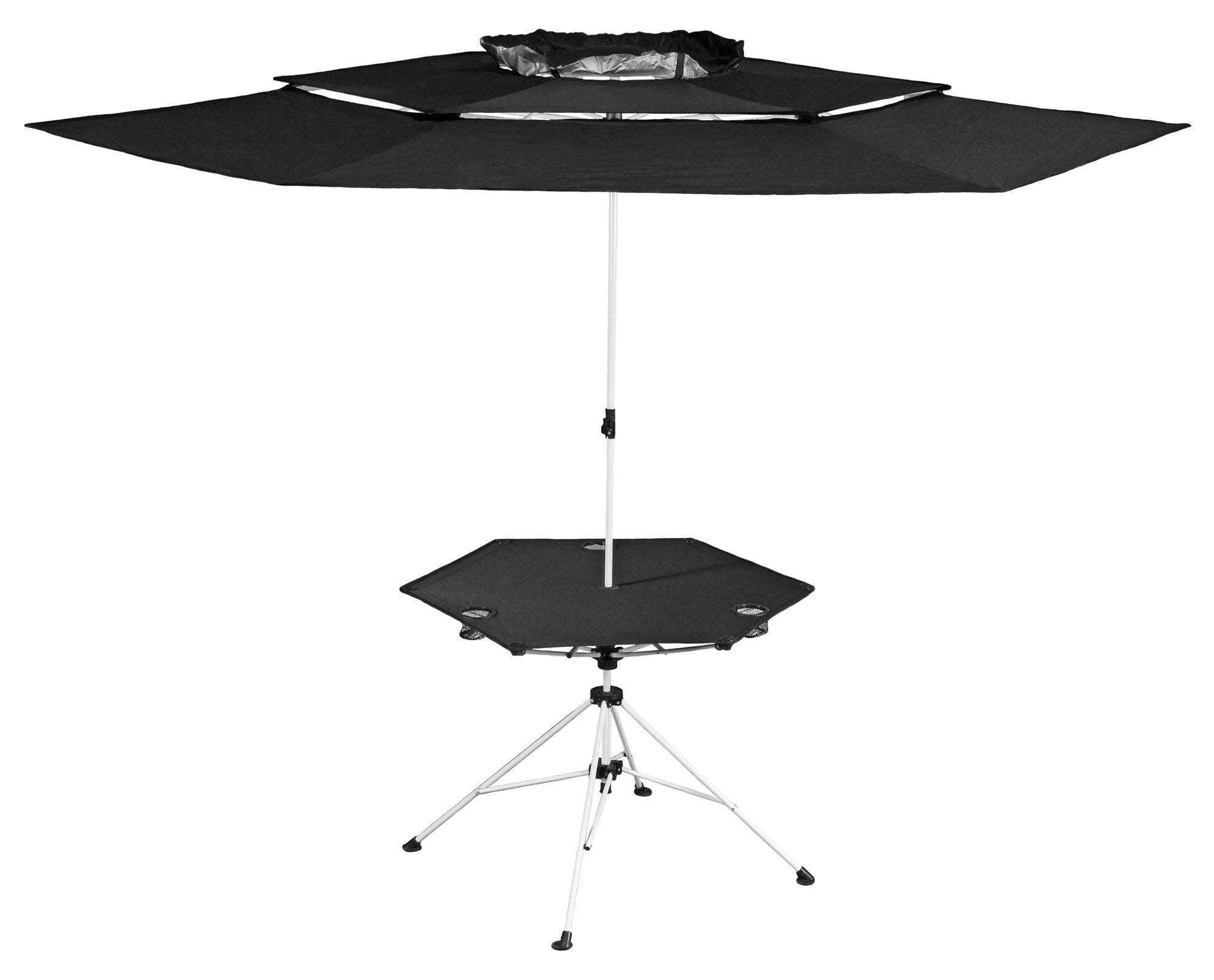 Zenithen Limited Black Roof Outdoor Folding Transportable Canopy Table With Cup Holders, Black
