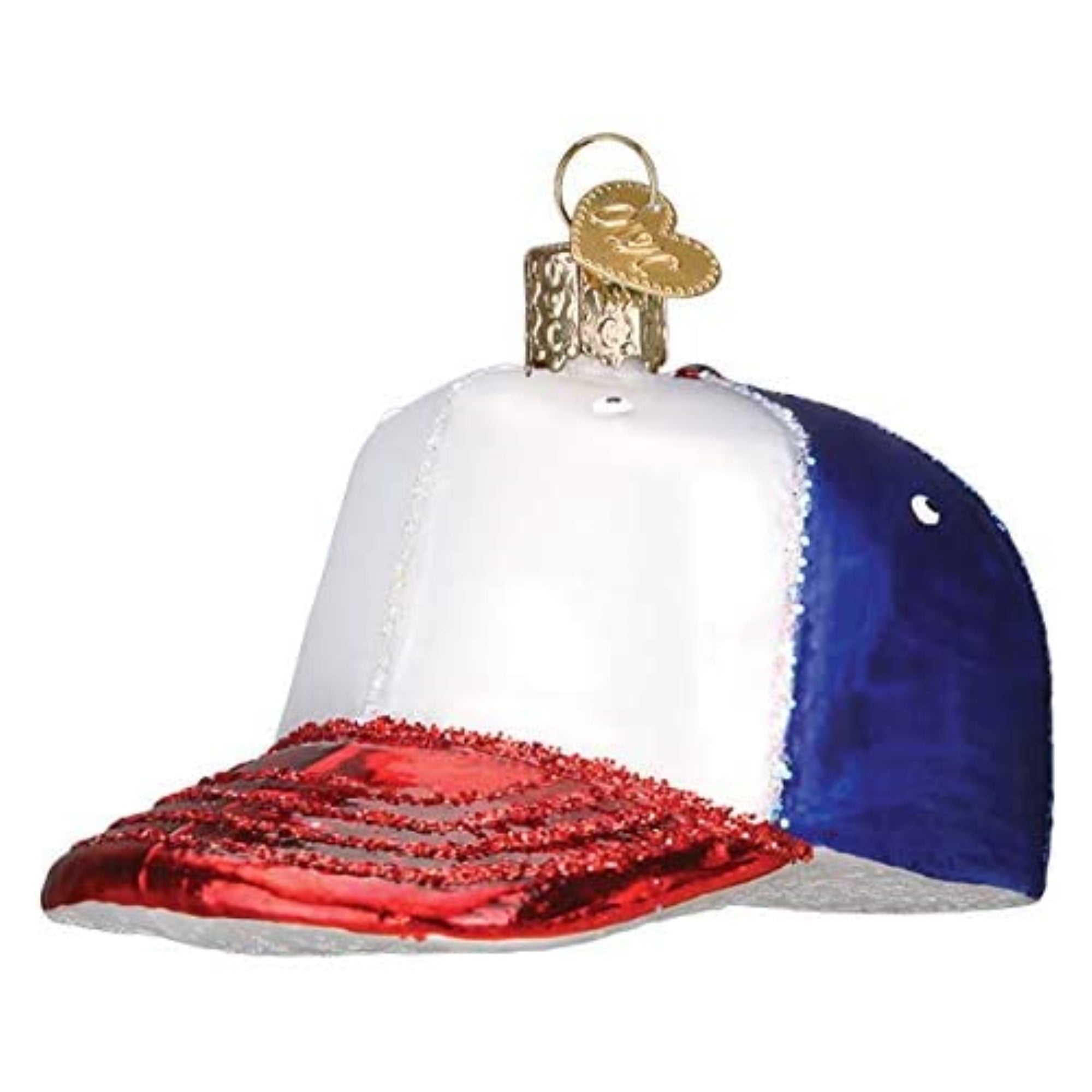 Old World Christmas Blown Glass Christmas Ornament, Baseball Cap