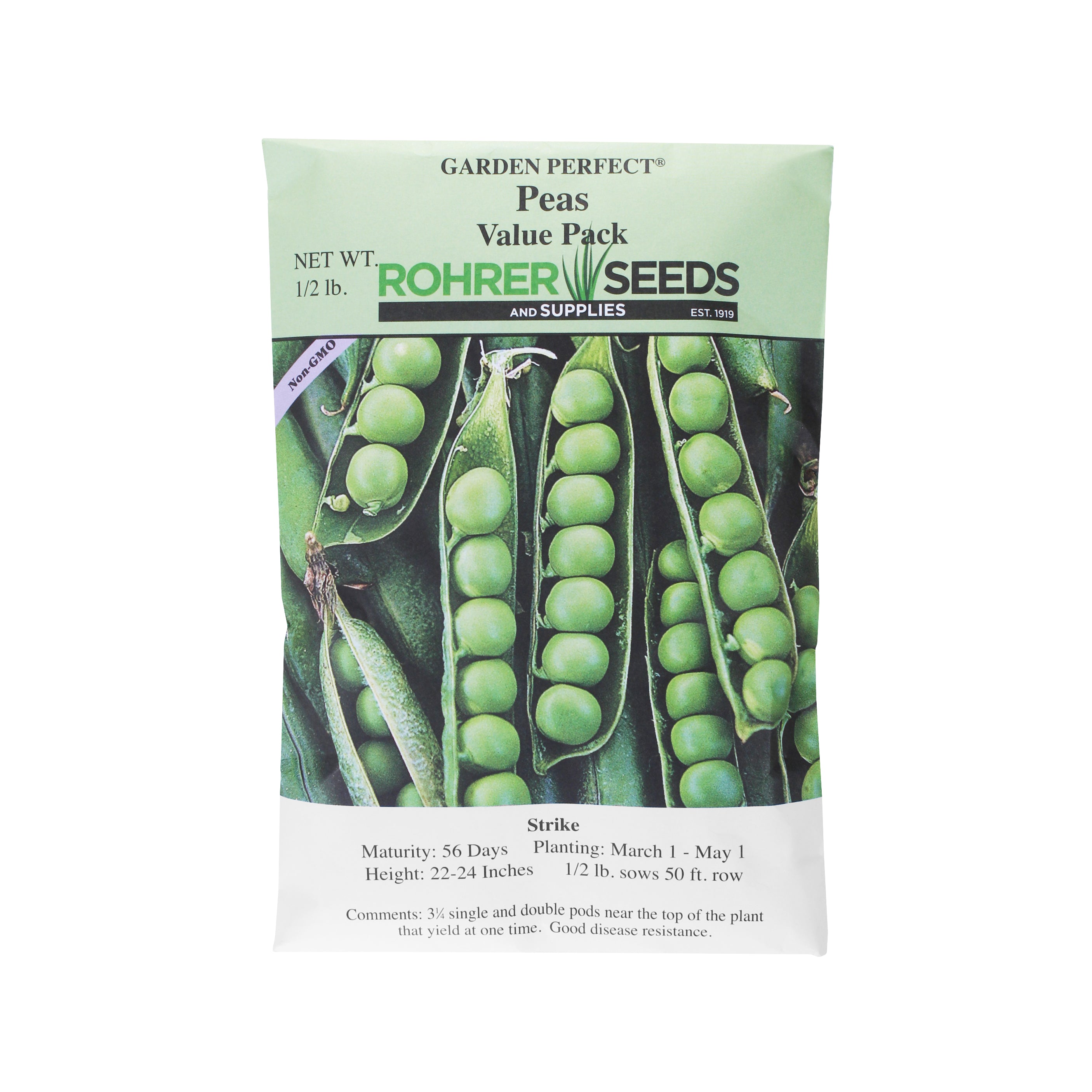 Rohrer Seeds Strike Peas, Value Pack, 0.5lb Packet, Sows 50ft Row