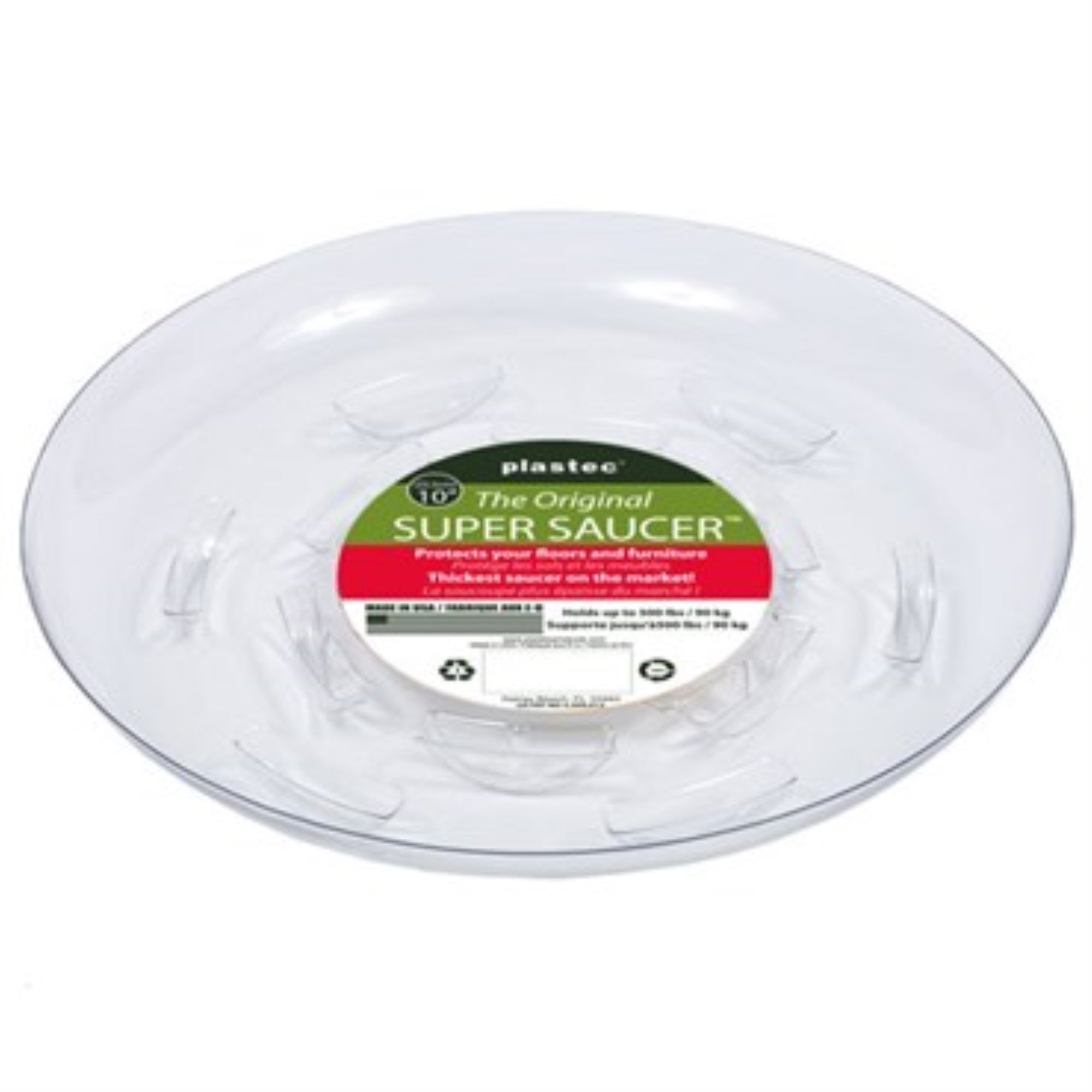 Plastec Super Plant Saucer, Plastic, Clear, 10"