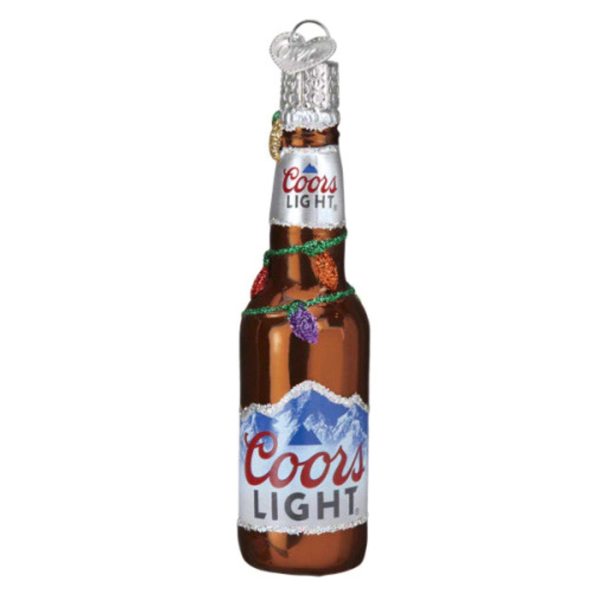 Old World Christmas Blown Glass Christmas Ornaments, Holiday Coors Light Bottle
