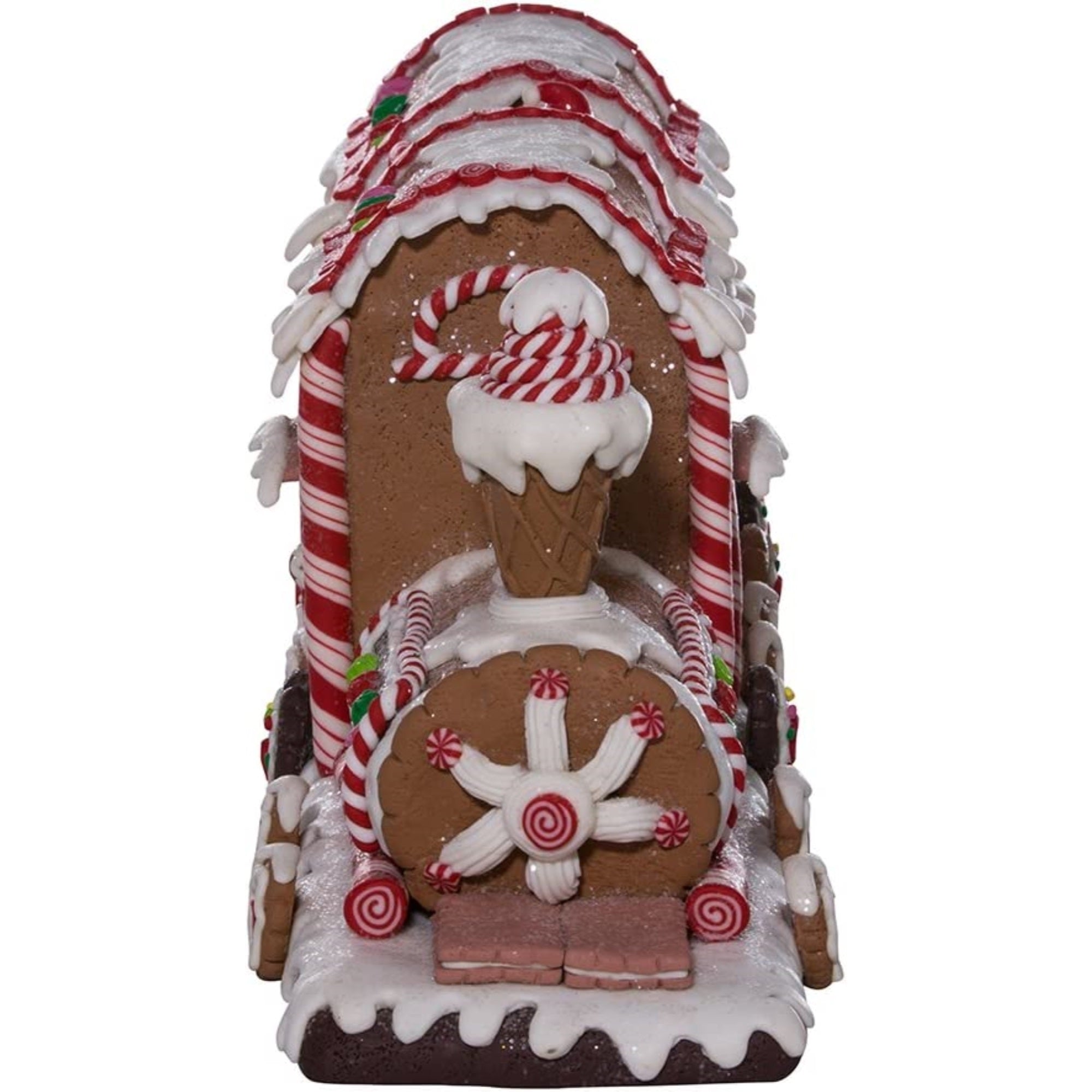 Kurt Adler Battery-Operated Gingerbread Christmas LED Train Table Piece, 19.5"