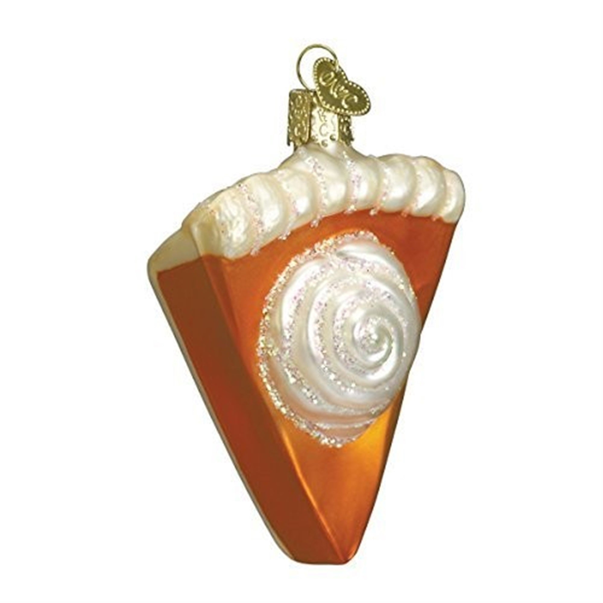 Old World Christmas Piece Of Pumpkin Pie Glass Blown Ornament