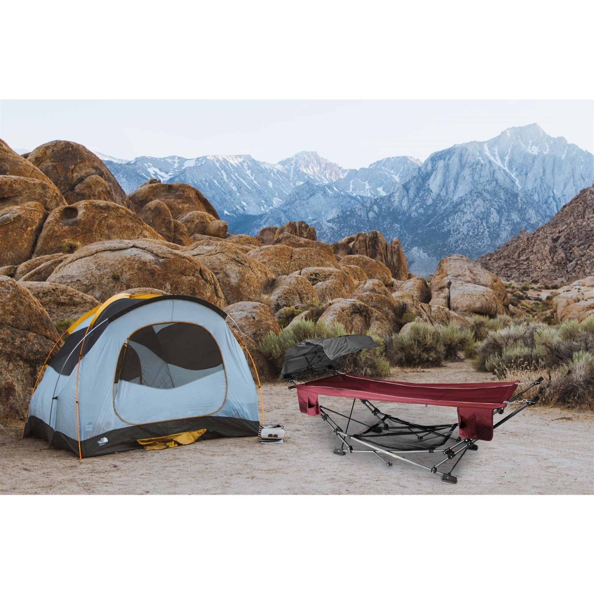 Zenithen Limited Portable Folding Hammock with a Retractable Canopy, Red