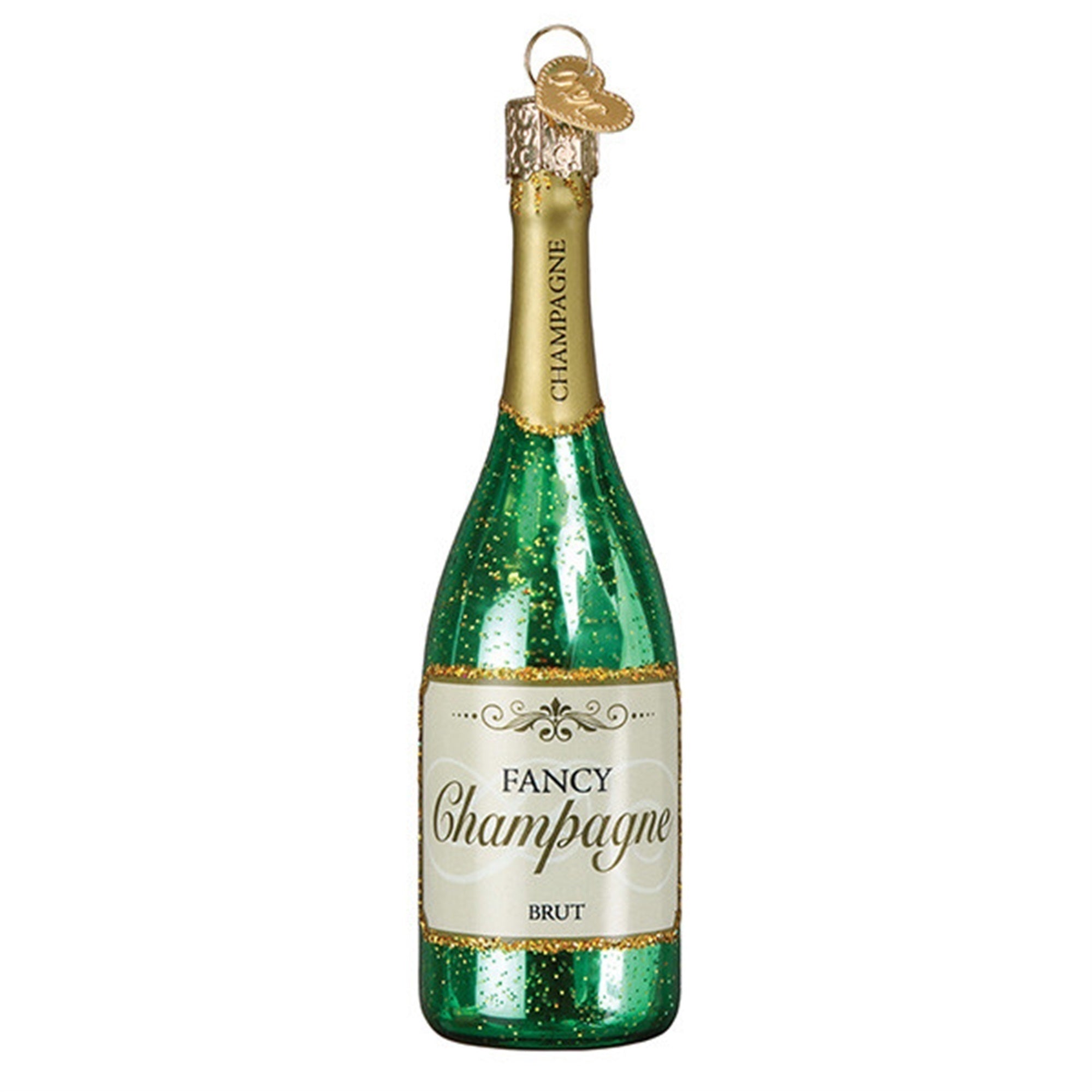 Old World Christmas Champanagne Bottle Glassblown Ornament