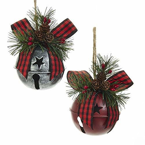 Kurt Adler Metal Bell Ornaments, 5.3 (Set of 2)