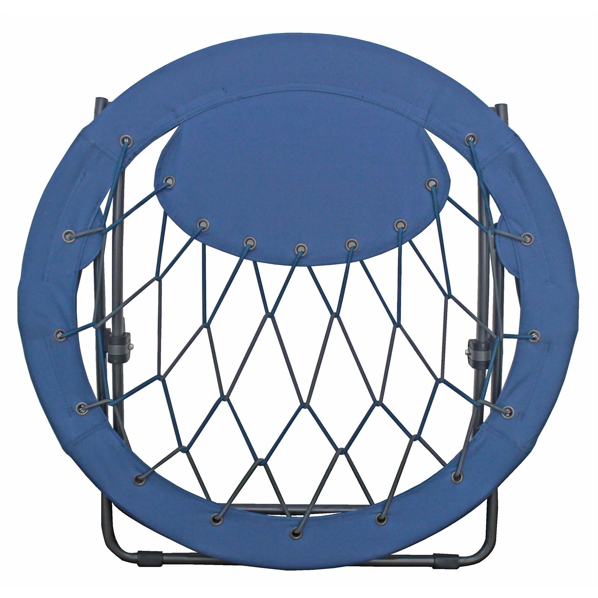 Zenithen Bungee Folding Bouncy Dish/Saucer Chair with Steel Frame, Blue - Pack of 1