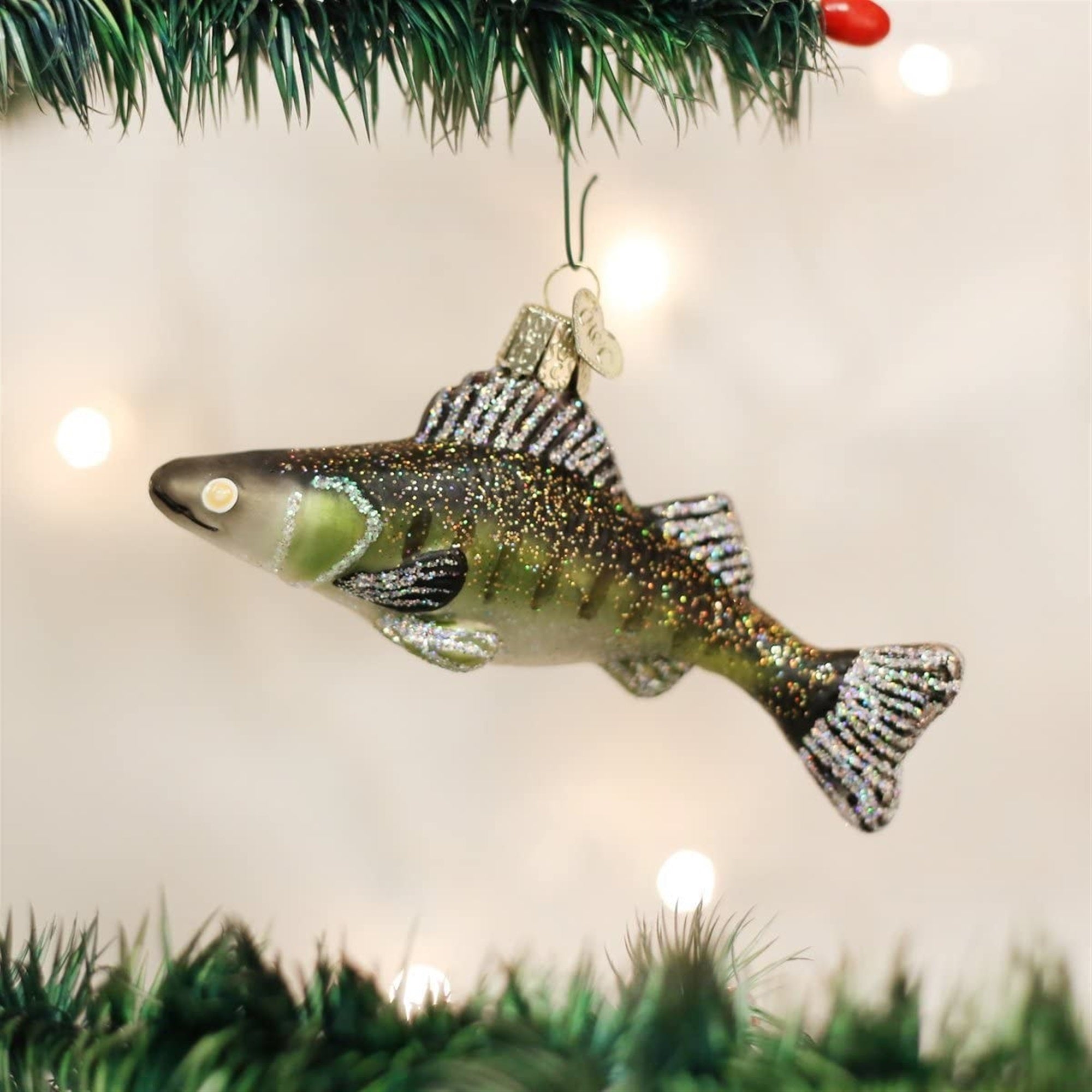 Old World Christmas Walleye Fish Glass Blown Ornament