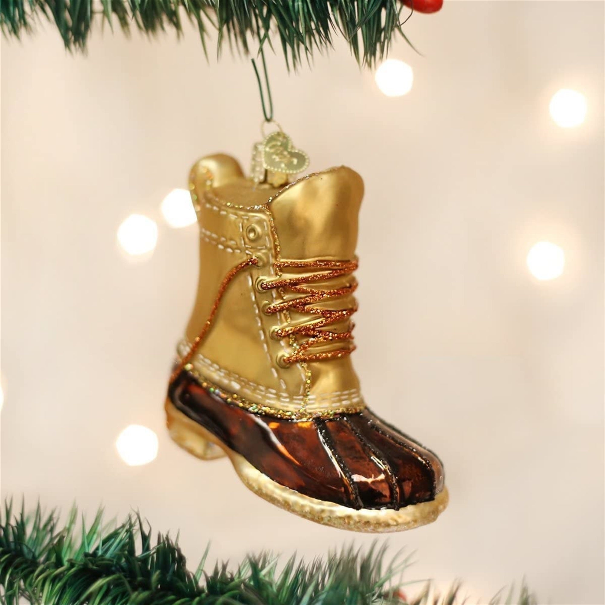 Old World Christmas Glass Blown Field Boot Ornament
