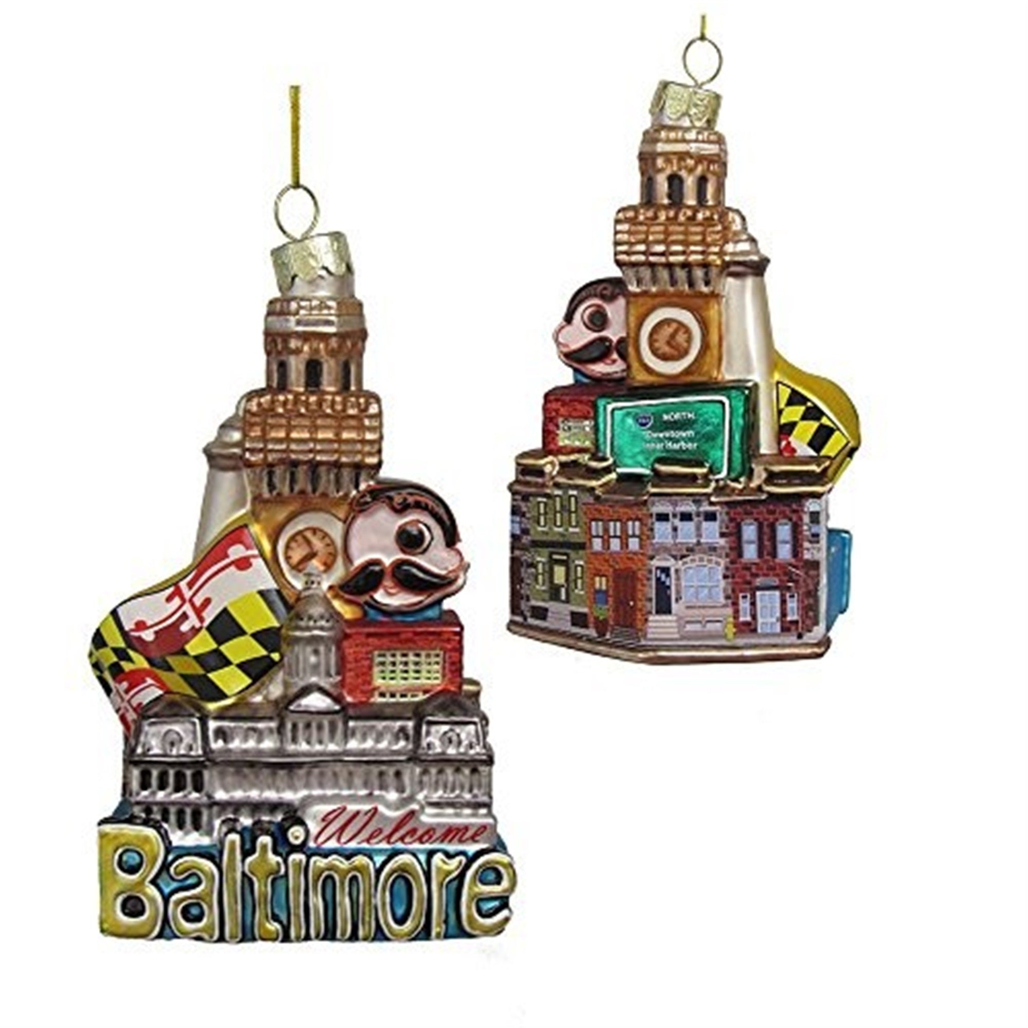 Kurt S. Adler C7561 Glass Baltimore Cityscape Ornament, 5.5