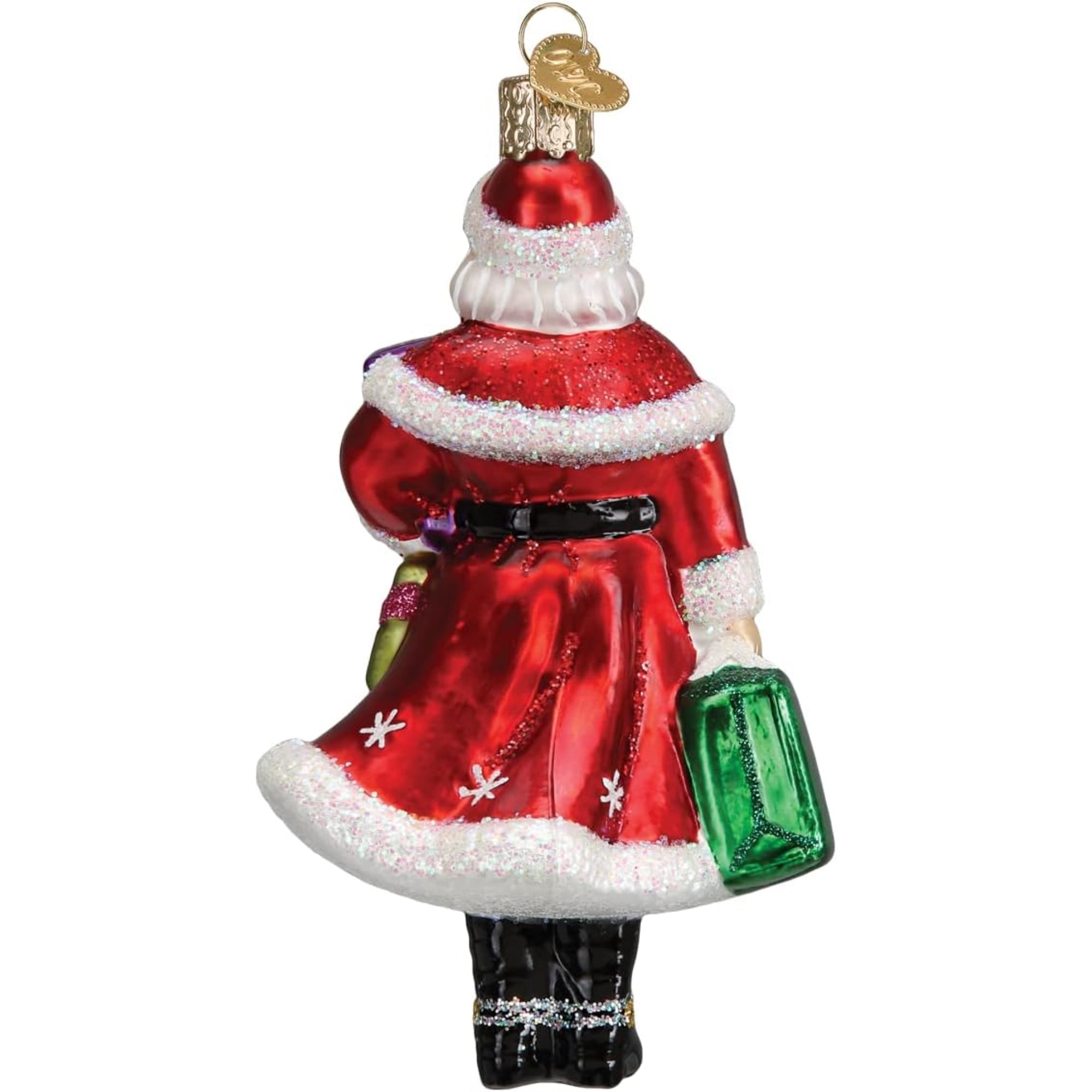 Old World Christmas Mrs. Claus Goes Shopping Glass Blown Ornament for Christmas Tree