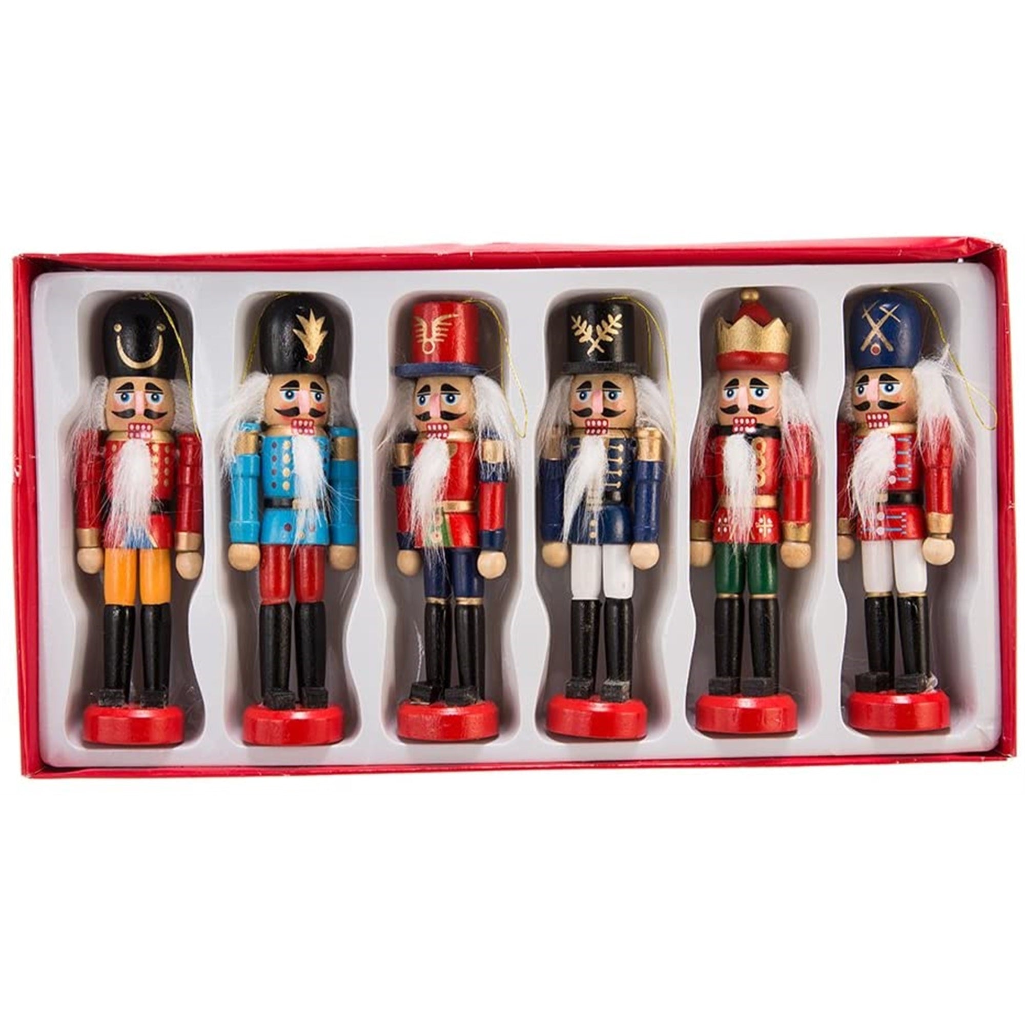 Kurt Adler Wooden Nutcracker Ornaments (Set of 6)