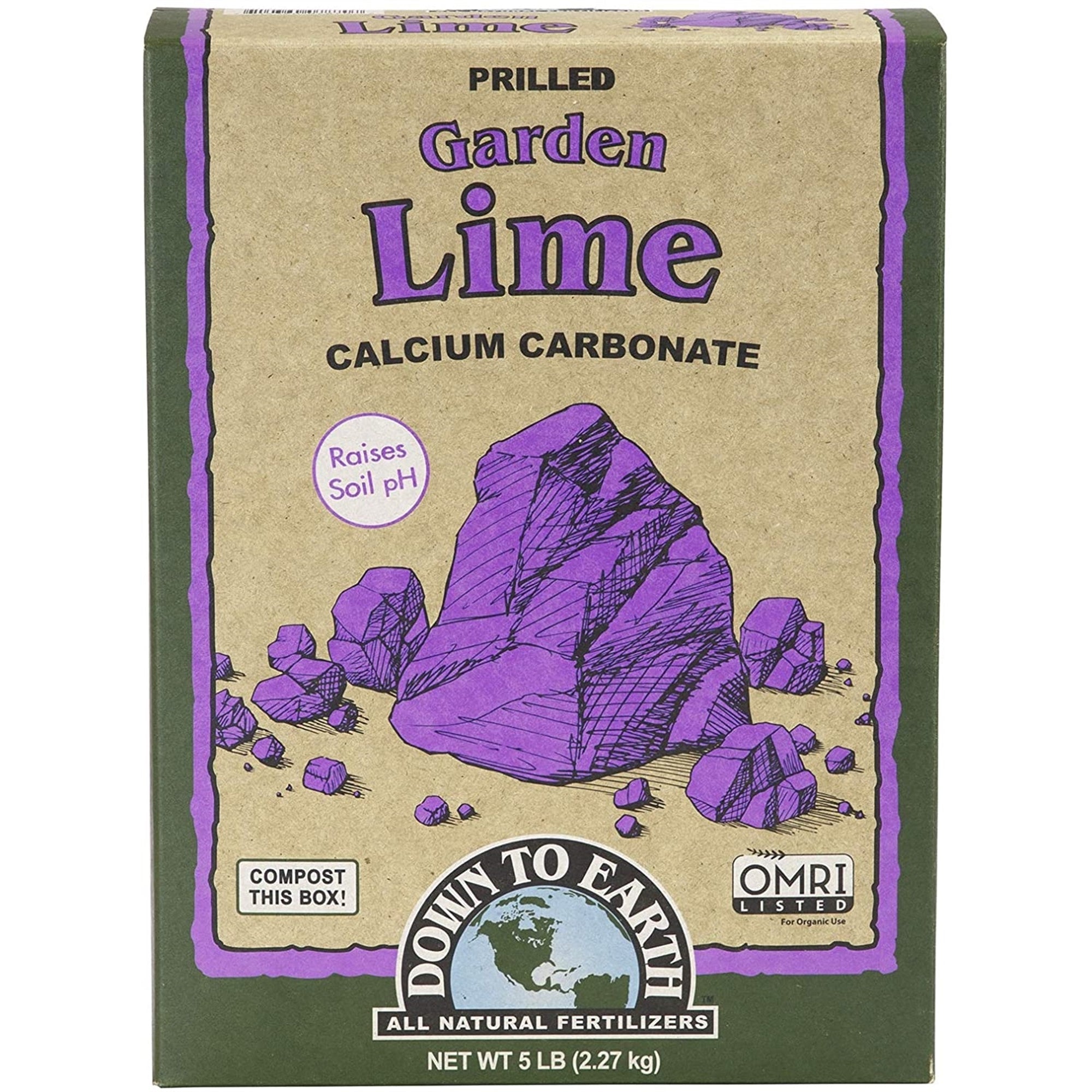 Down to Earth Organic Garden Lime Calcium Carbonate, 5lb