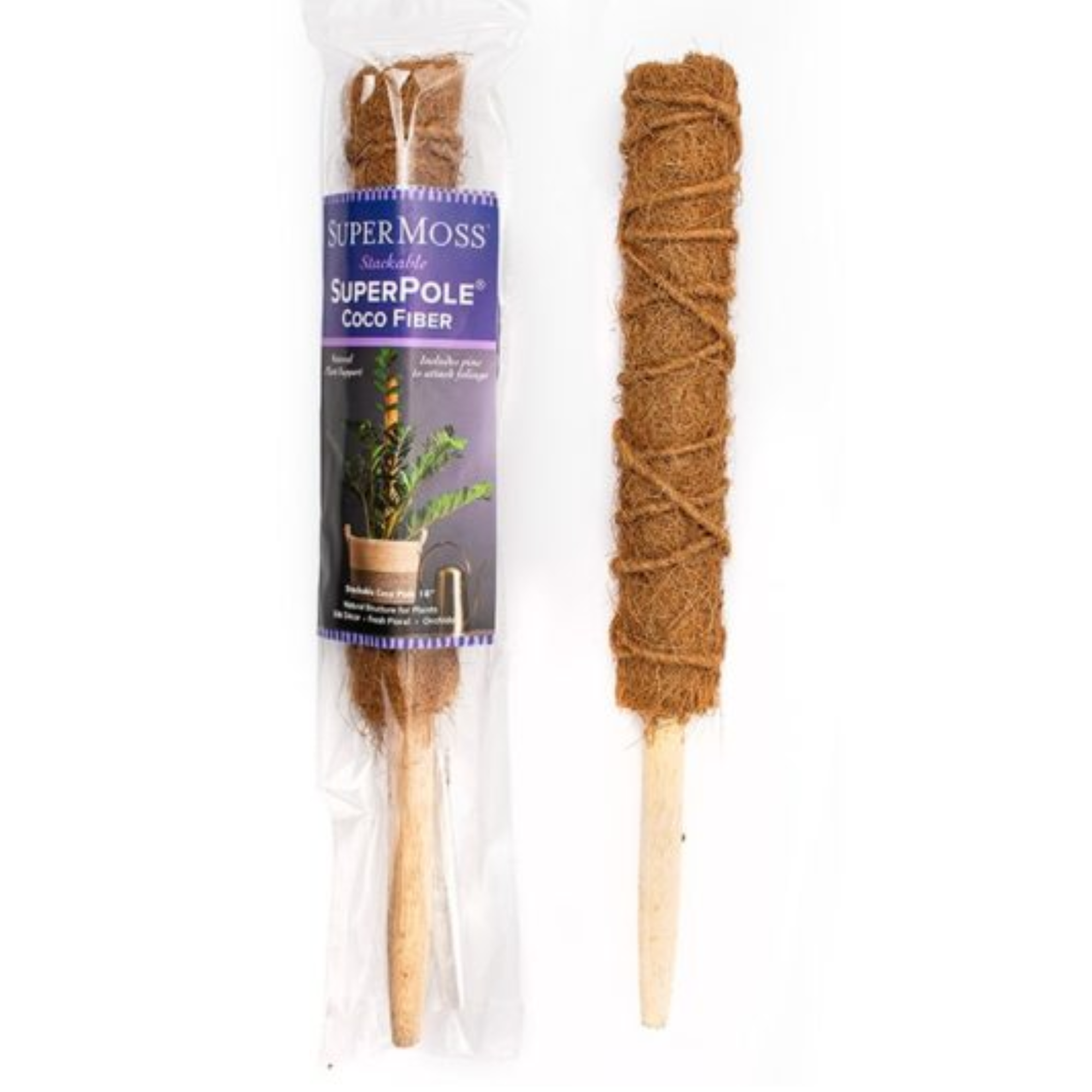 SuperMoss Stackable Coco Pole for Indoor Gardening, 18"