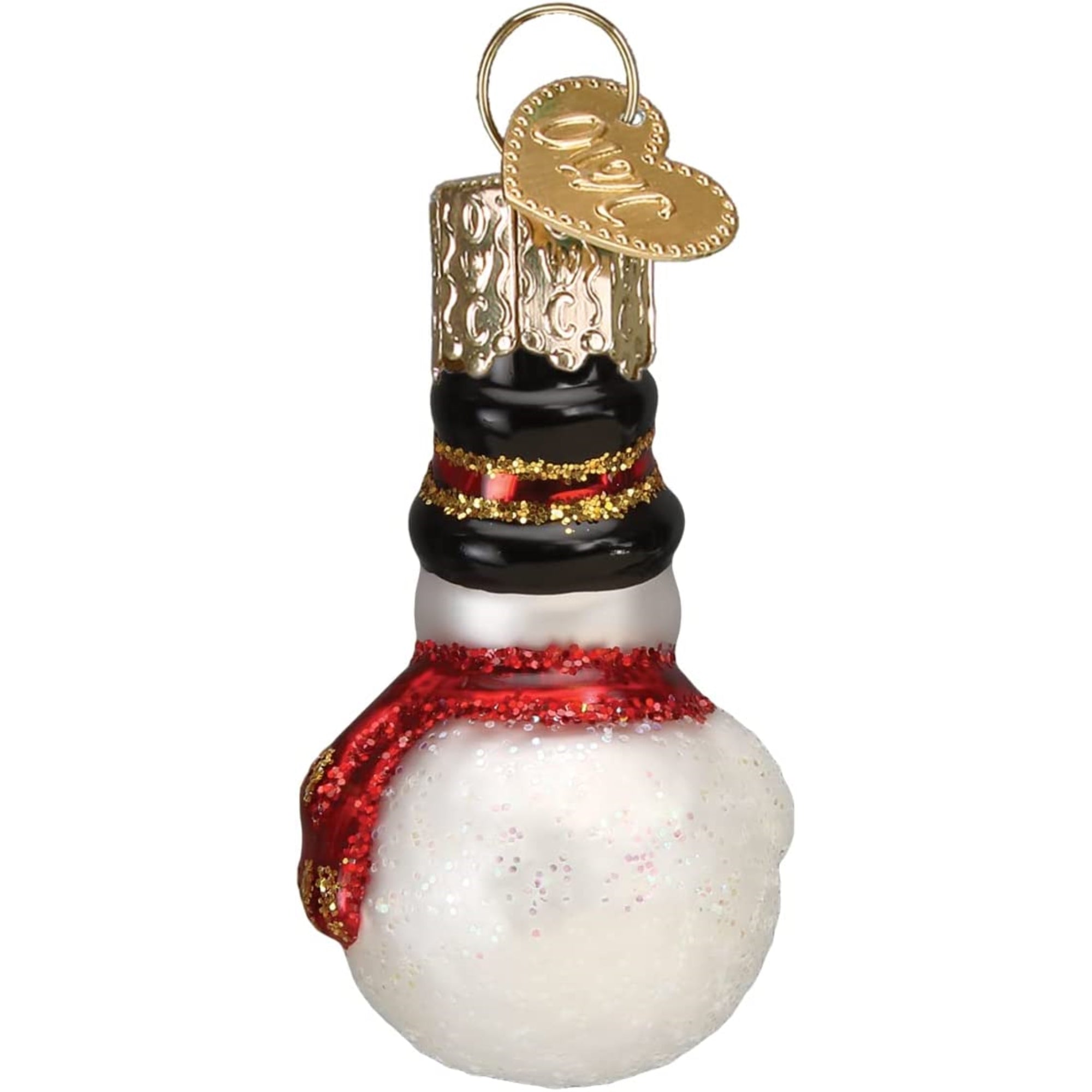 Old World Christmas Mini Glass Blown Snowman Ornament, 2"